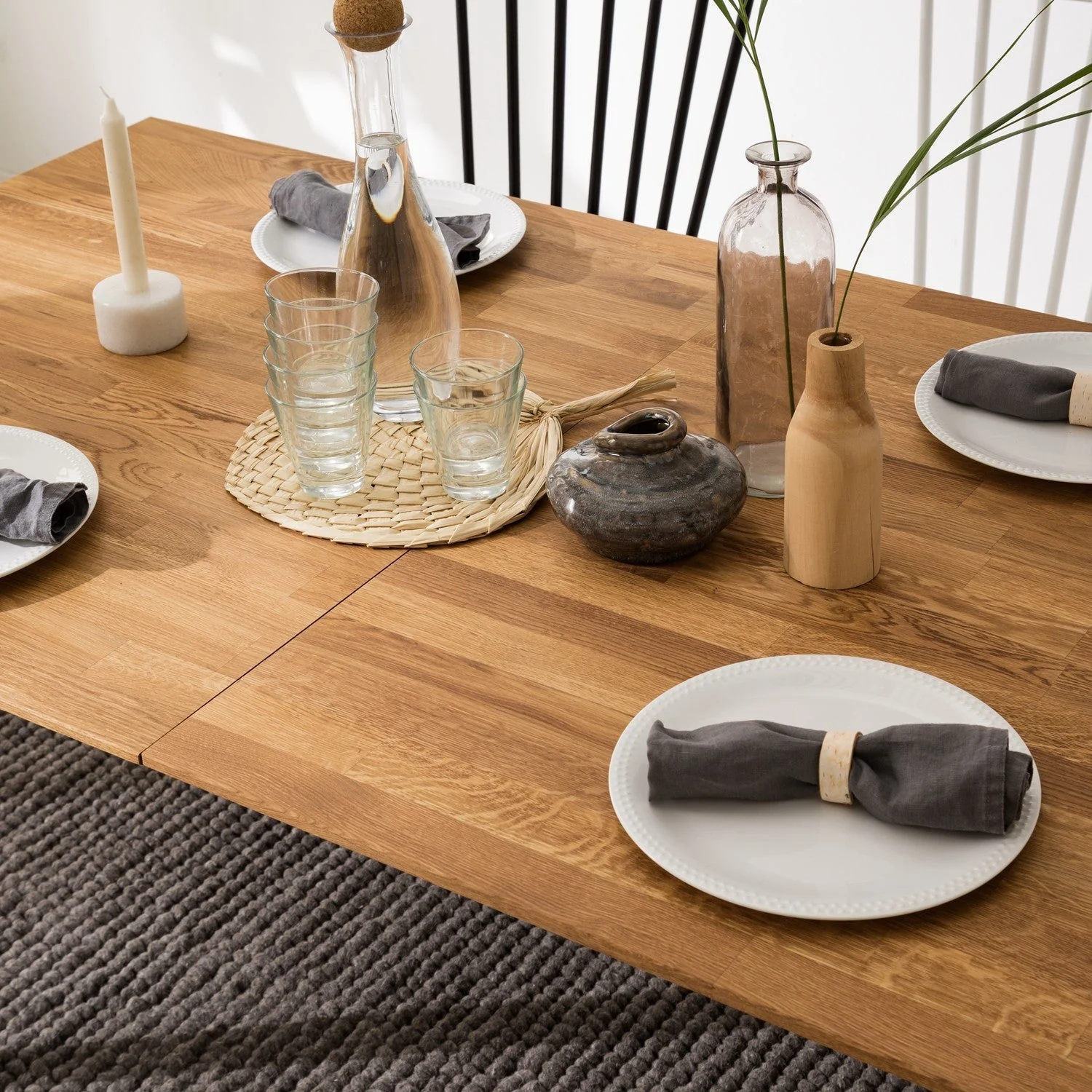 Table à manger extensible en bois massif de chêne Harold - NordicStory - Image 14