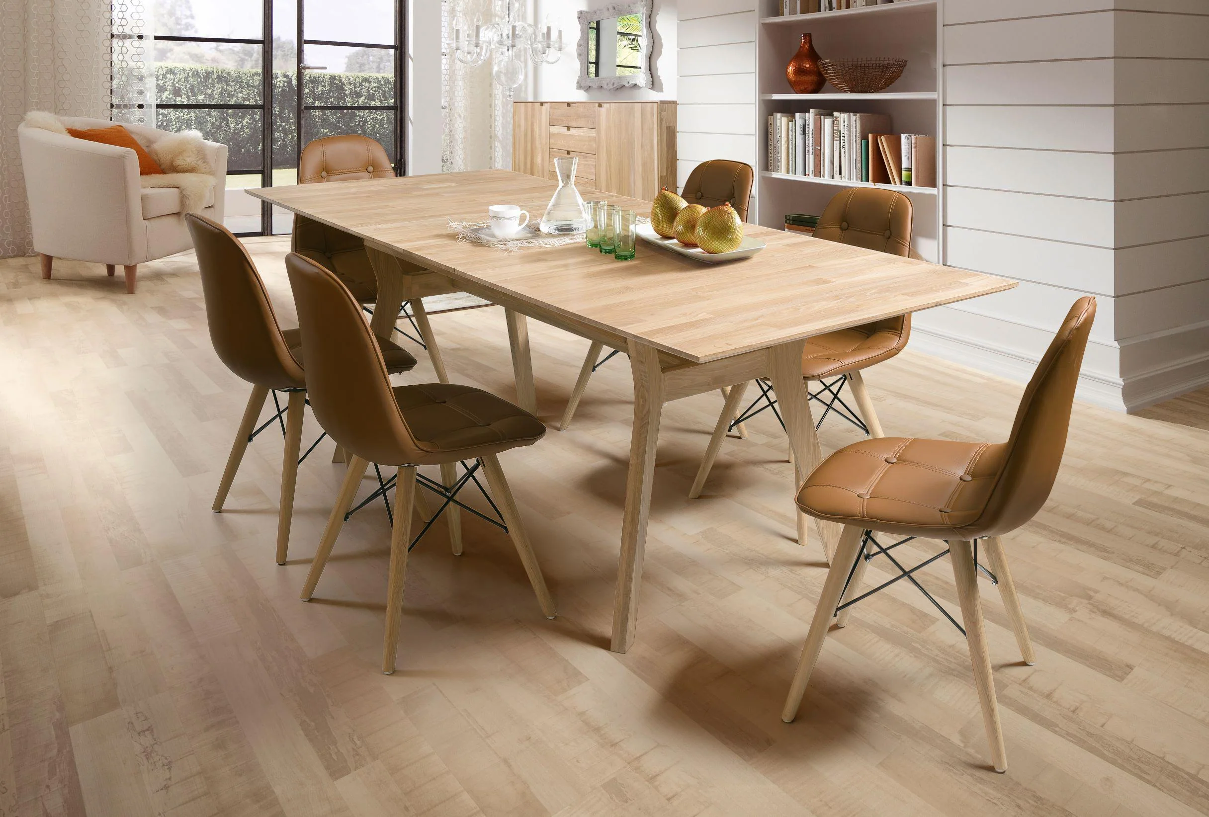 Table à manger extensible en bois massif de chêne Harold - NordicStory - Image 15