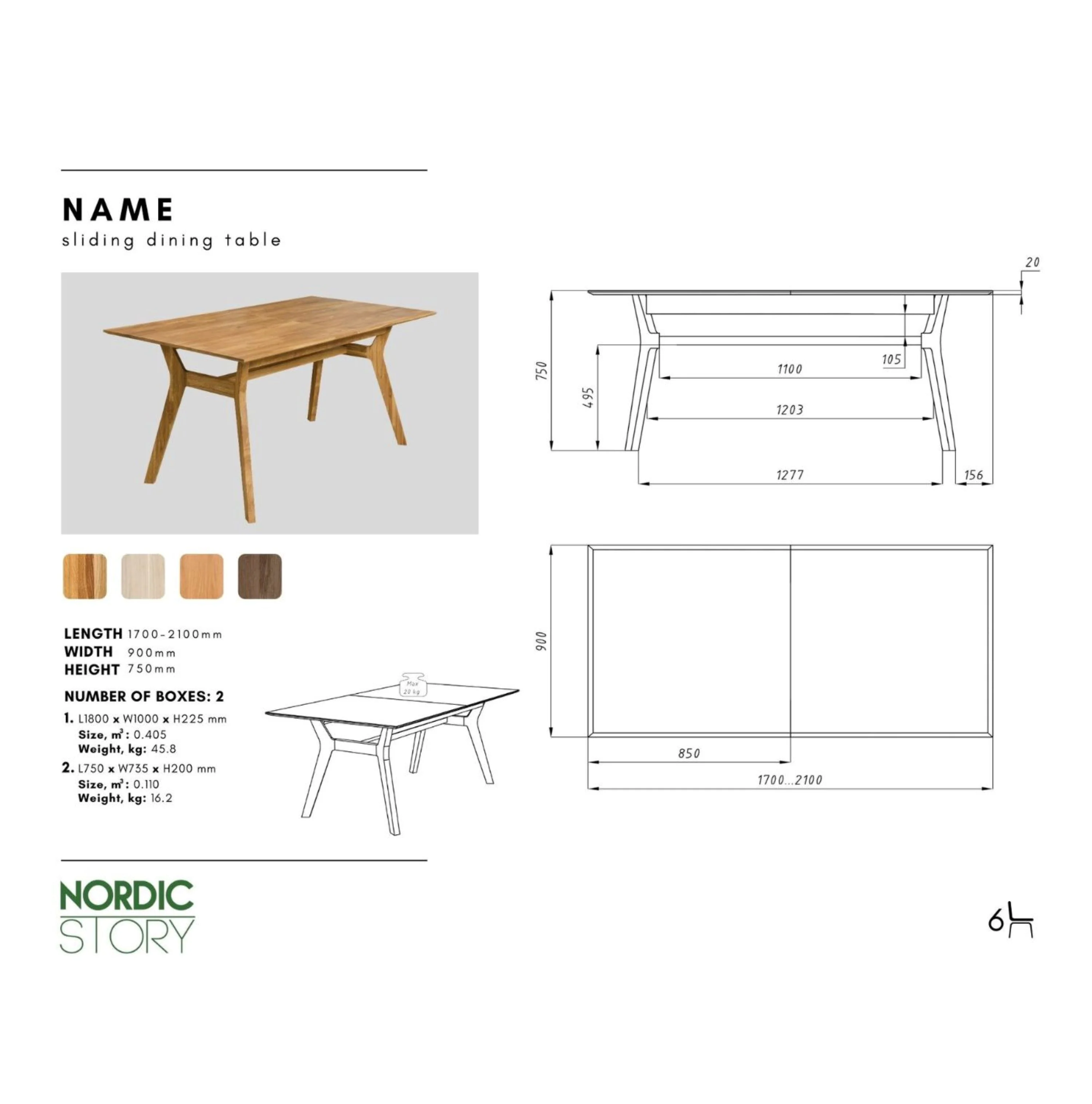 Table à manger extensible en bois massif de chêne Harold - NordicStory - Image 18