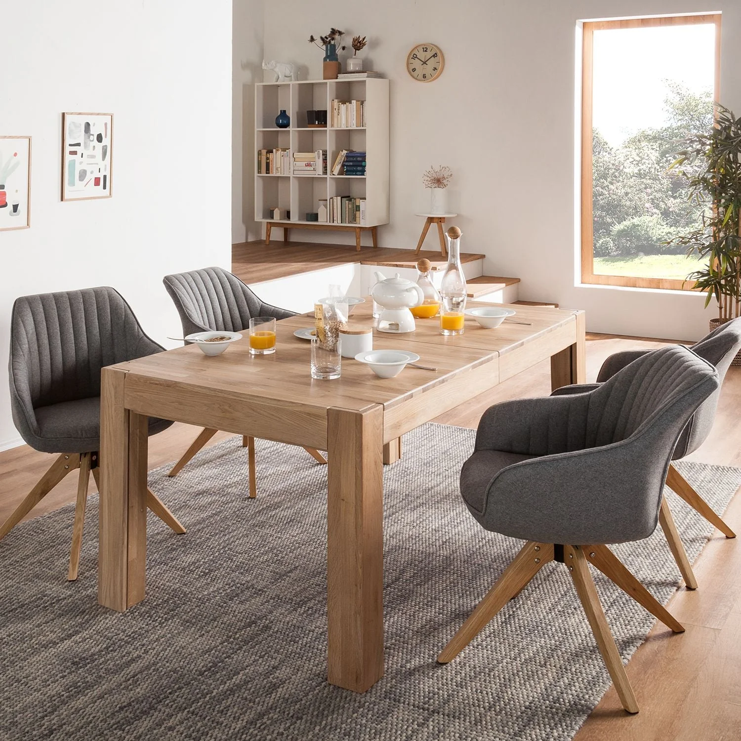 Table à manger extensible en chêne massif XL - NordicStory - Image 21