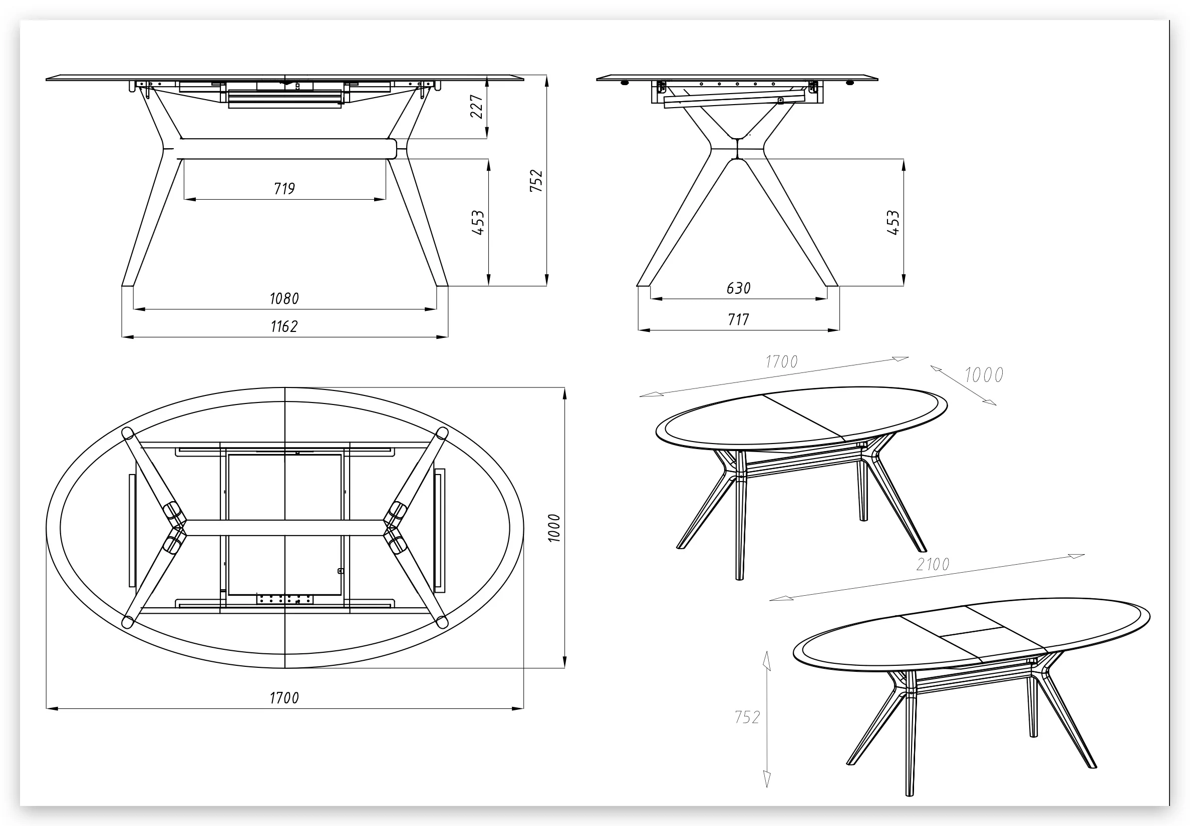Table à manger extensible en bois massif de chêne Carmen - NordicStory - Image 26
