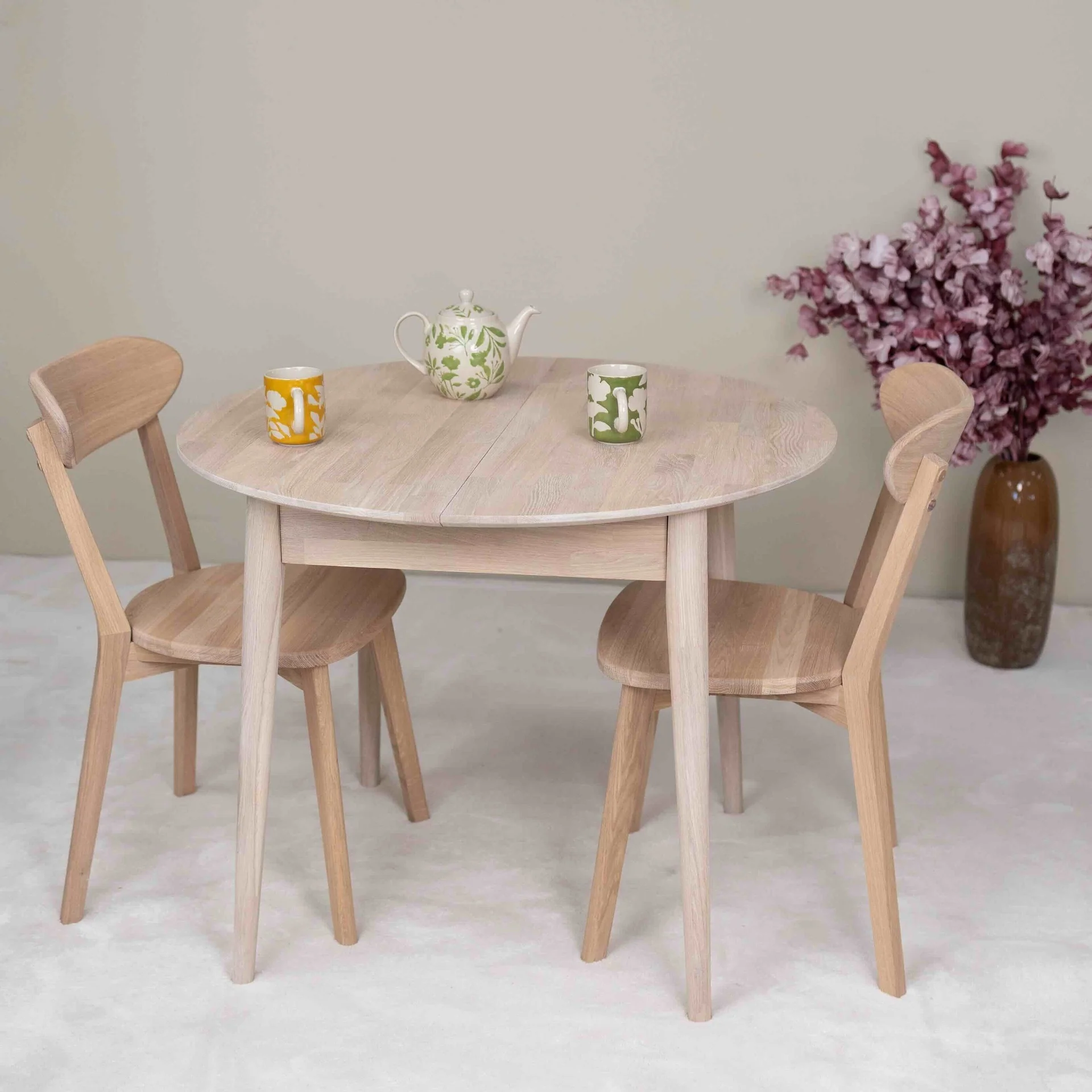 Table à manger ronde extensible en chêne massif Escandi 3 - NordicStory - Image 11