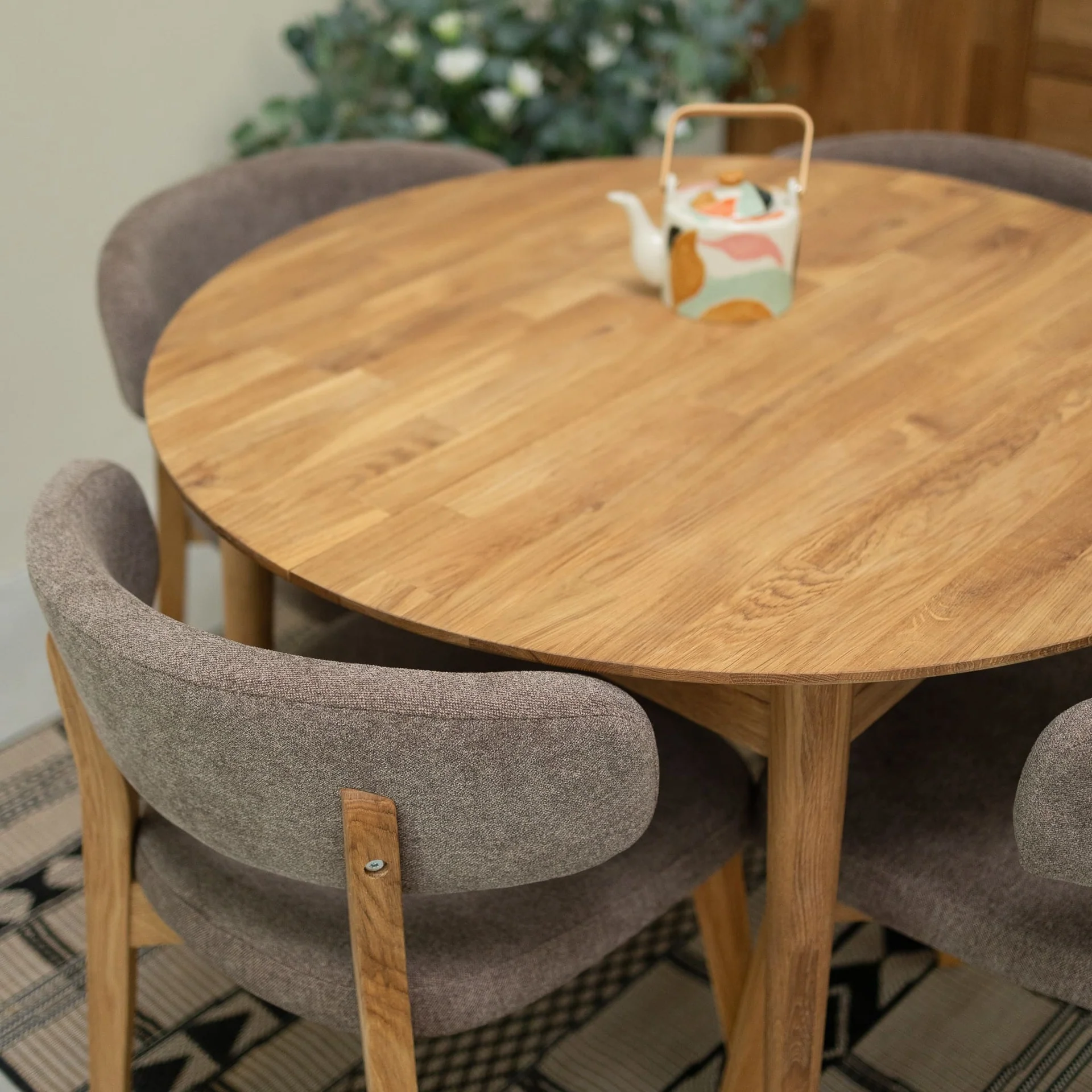 Table à manger ronde extensible en chêne massif Escandi 3 - NordicStory - Image 17