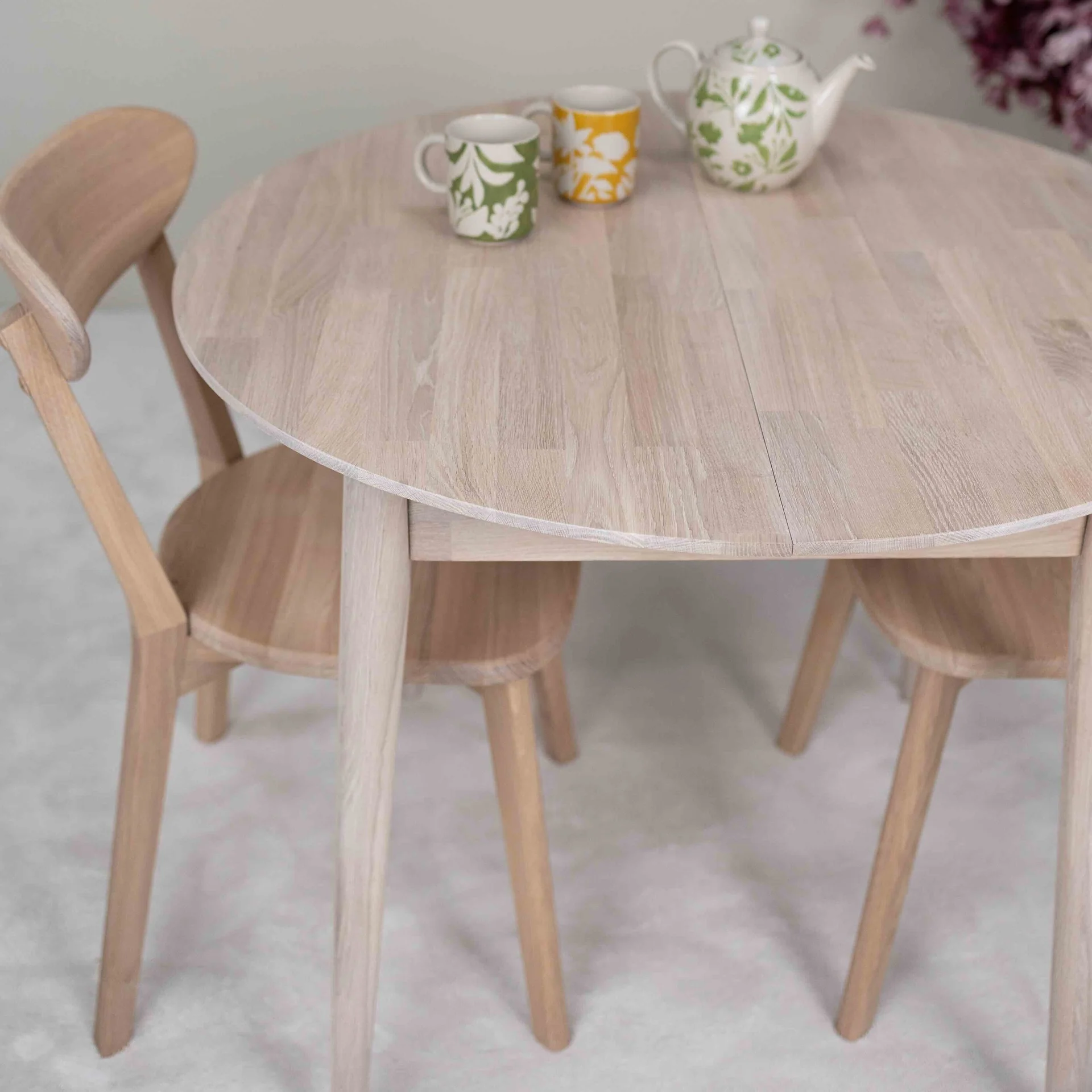 Table à manger ronde extensible en chêne massif Escandi 3 - NordicStory - Image 21