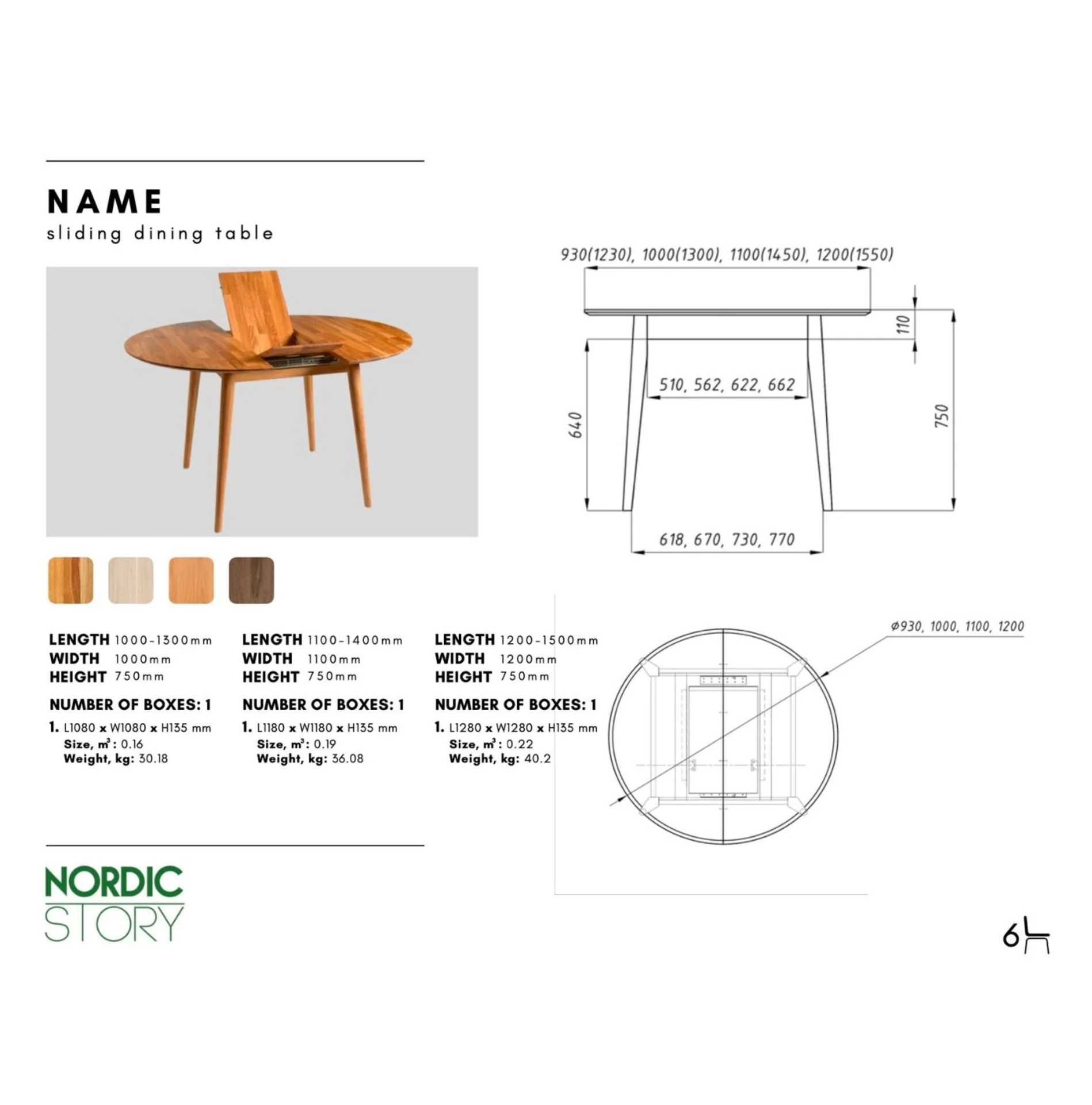 Table à manger ronde extensible en chêne massif Escandi 3 - NordicStory - Image 26