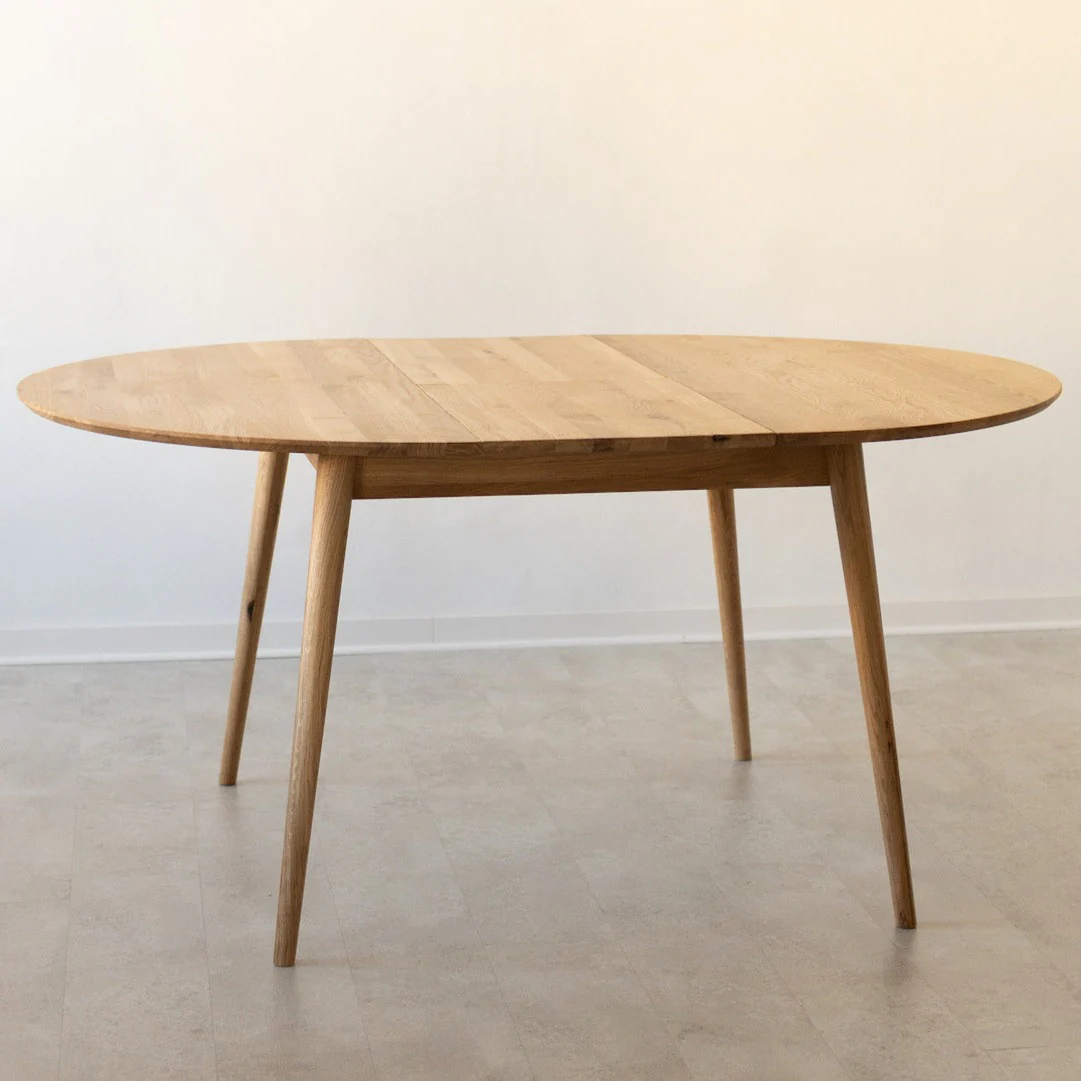 Table à manger ronde extensible en chêne massif Escandi 4 - NordicStory - Image 3