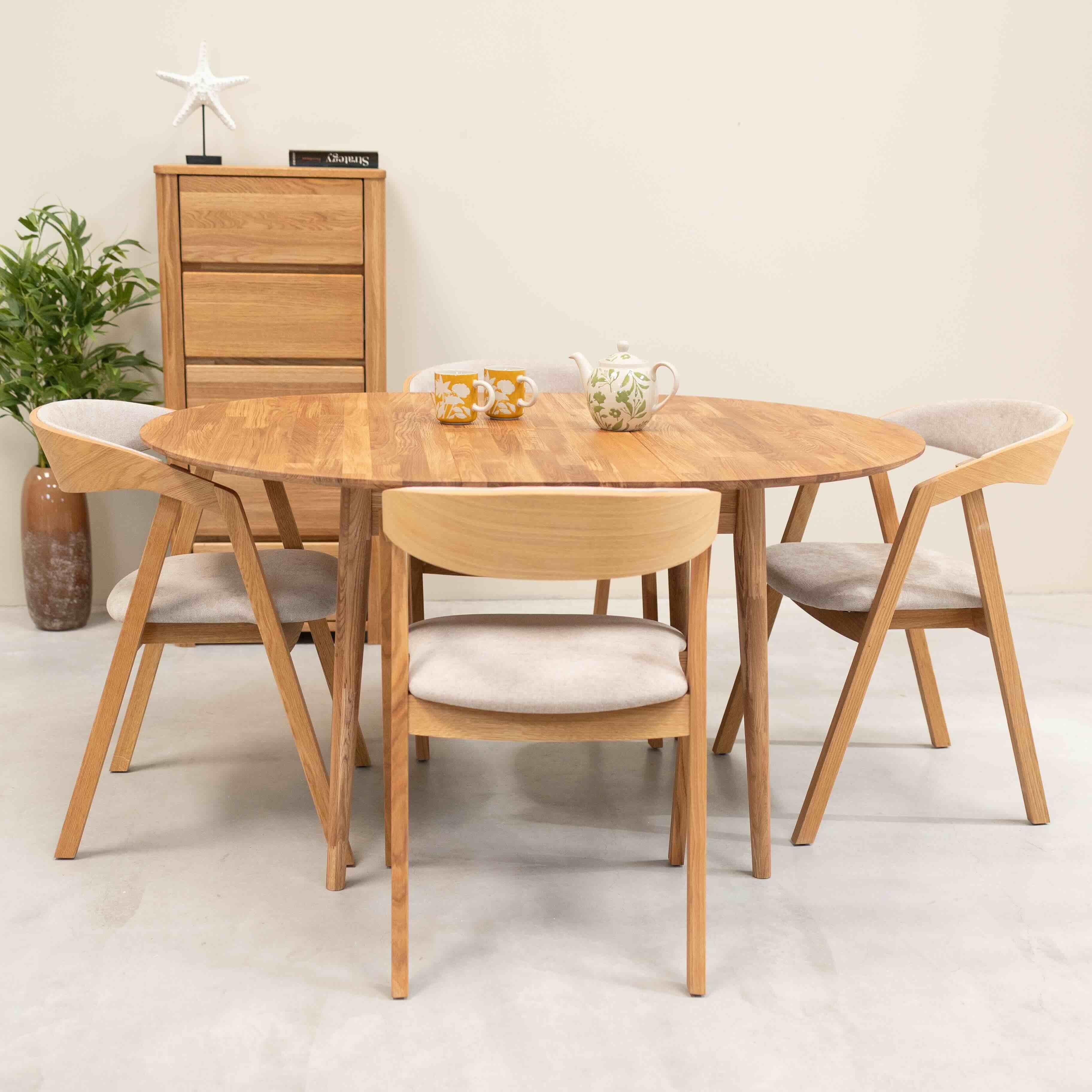 Table à manger ronde extensible en chêne massif Escandi 5 - NordicStory - Image 10