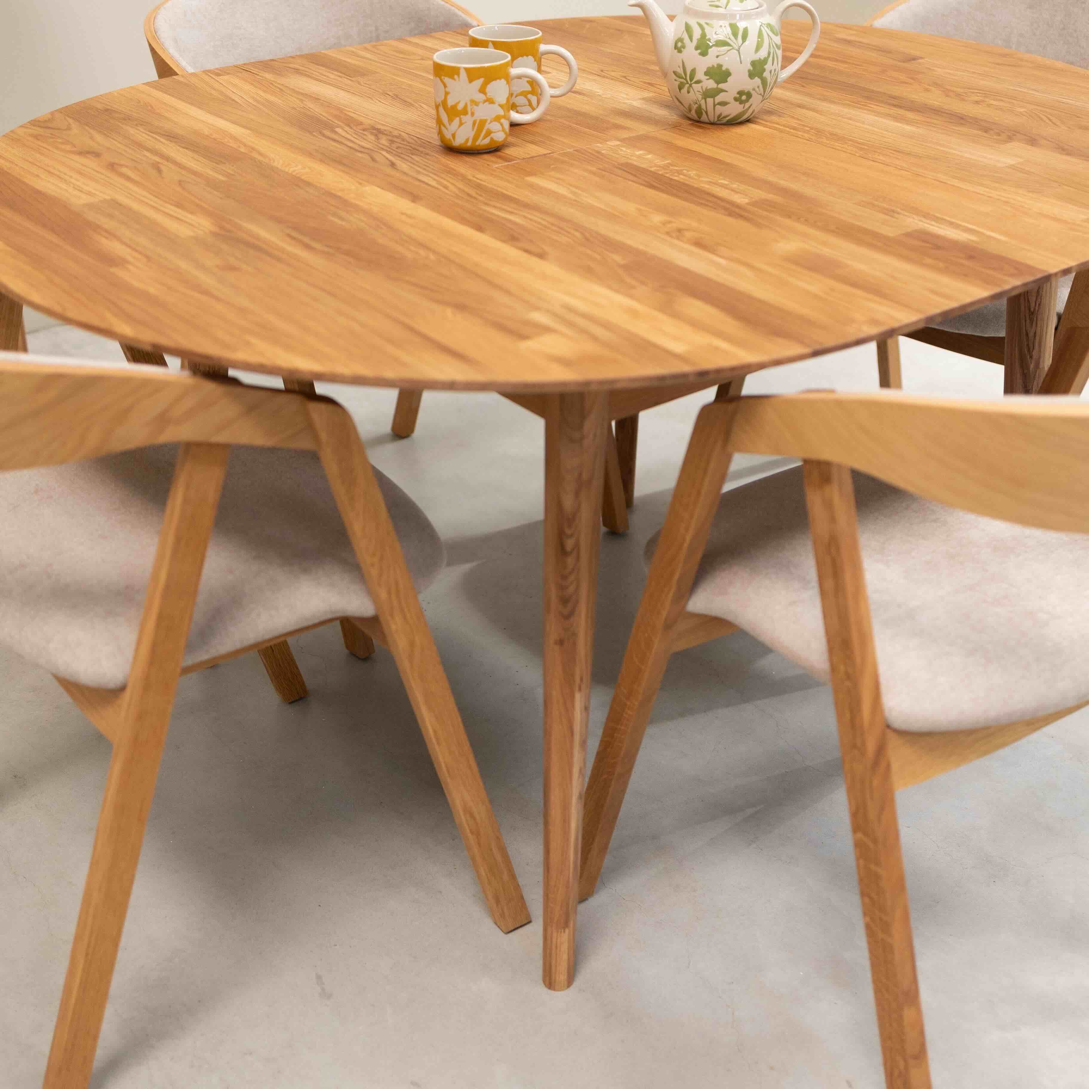 Table à manger ronde extensible en chêne massif Escandi 5 - NordicStory - Image 11