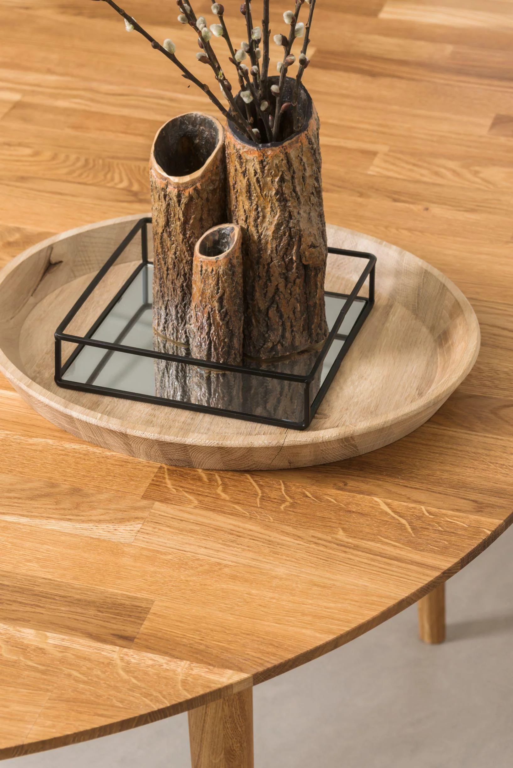 Table à manger ronde extensible en chêne massif Escandi 6 - NordicStory - Image 11