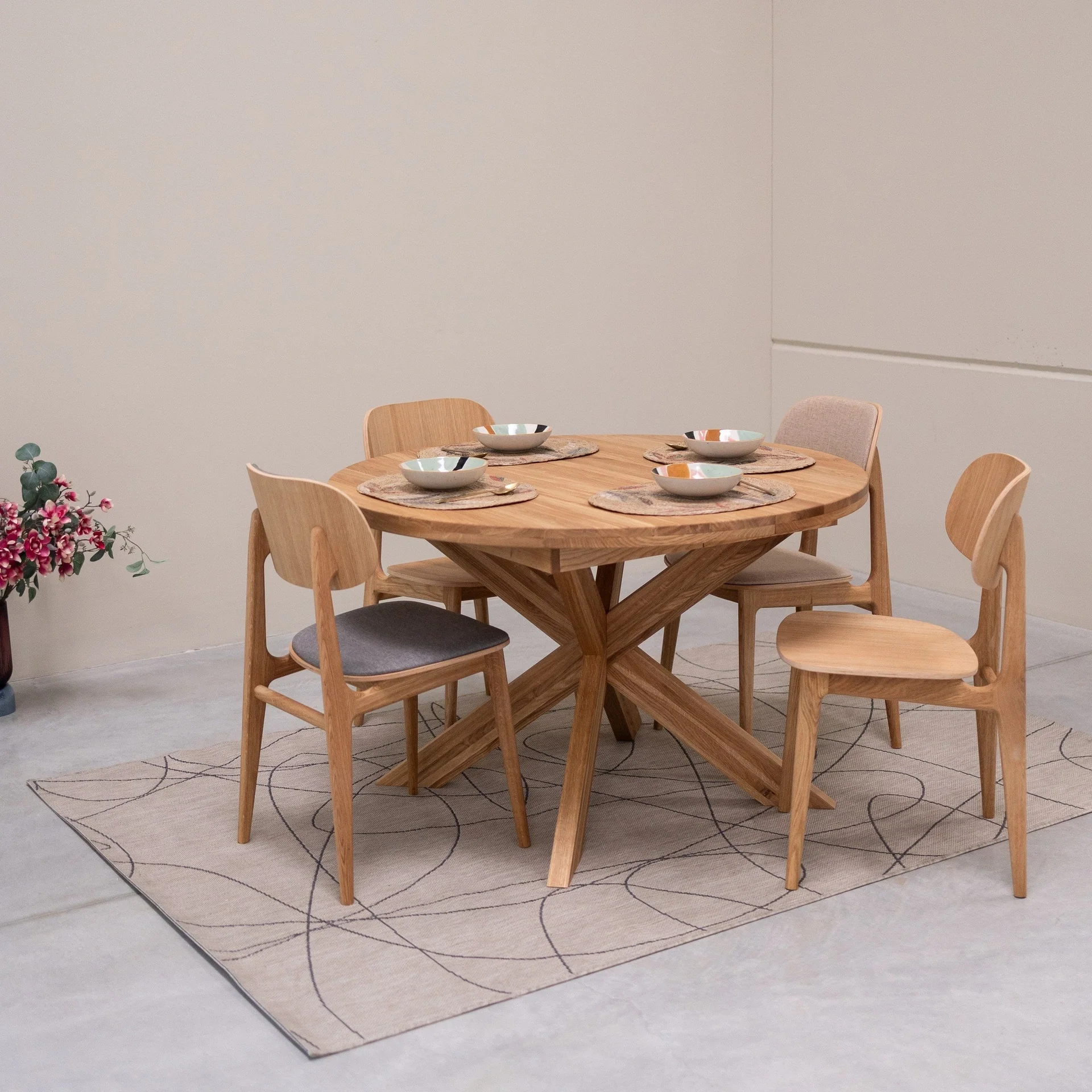 Table à manger ronde extensible en chêne massif Holger - NordicStory - Image 11