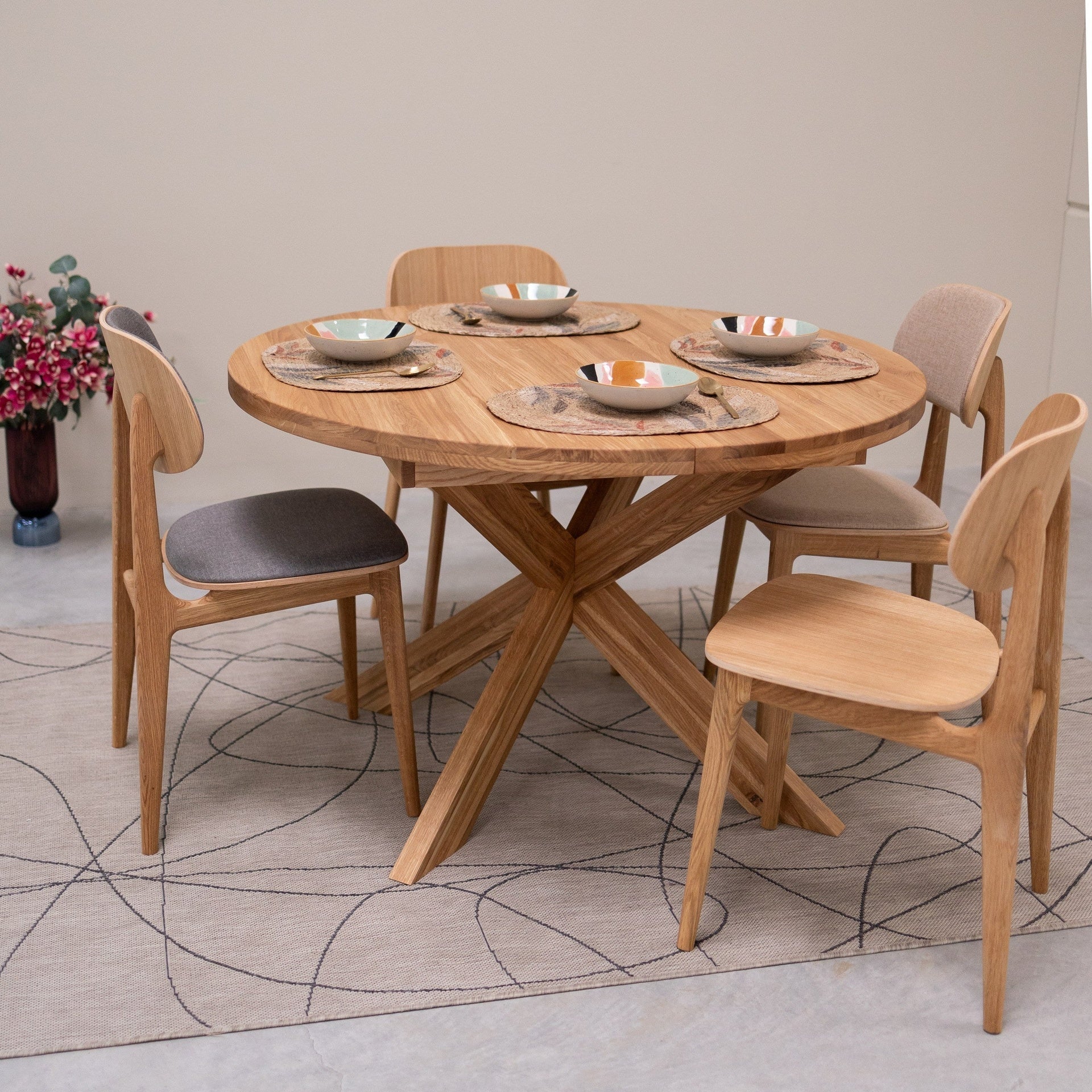 Table à manger ronde extensible en chêne massif Holger - NordicStory - Image 12