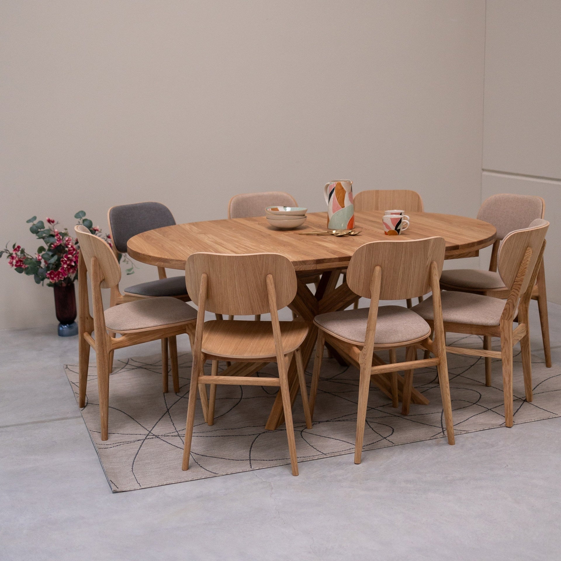 Table à manger ronde extensible en chêne massif Holger - NordicStory - Image 15