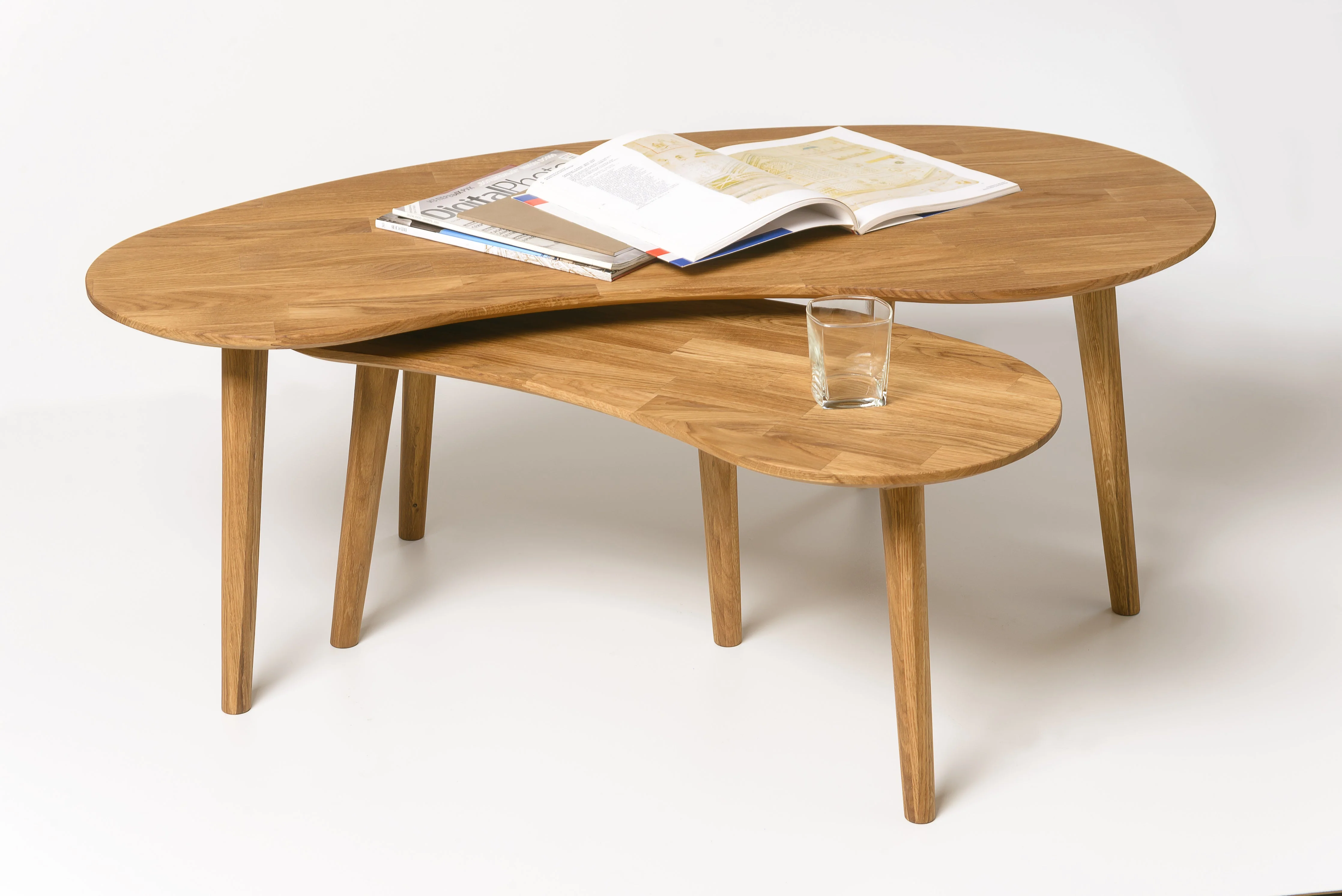 Table basse gigogne en bois massif de chêne Escandi - NordicStory - Image 5