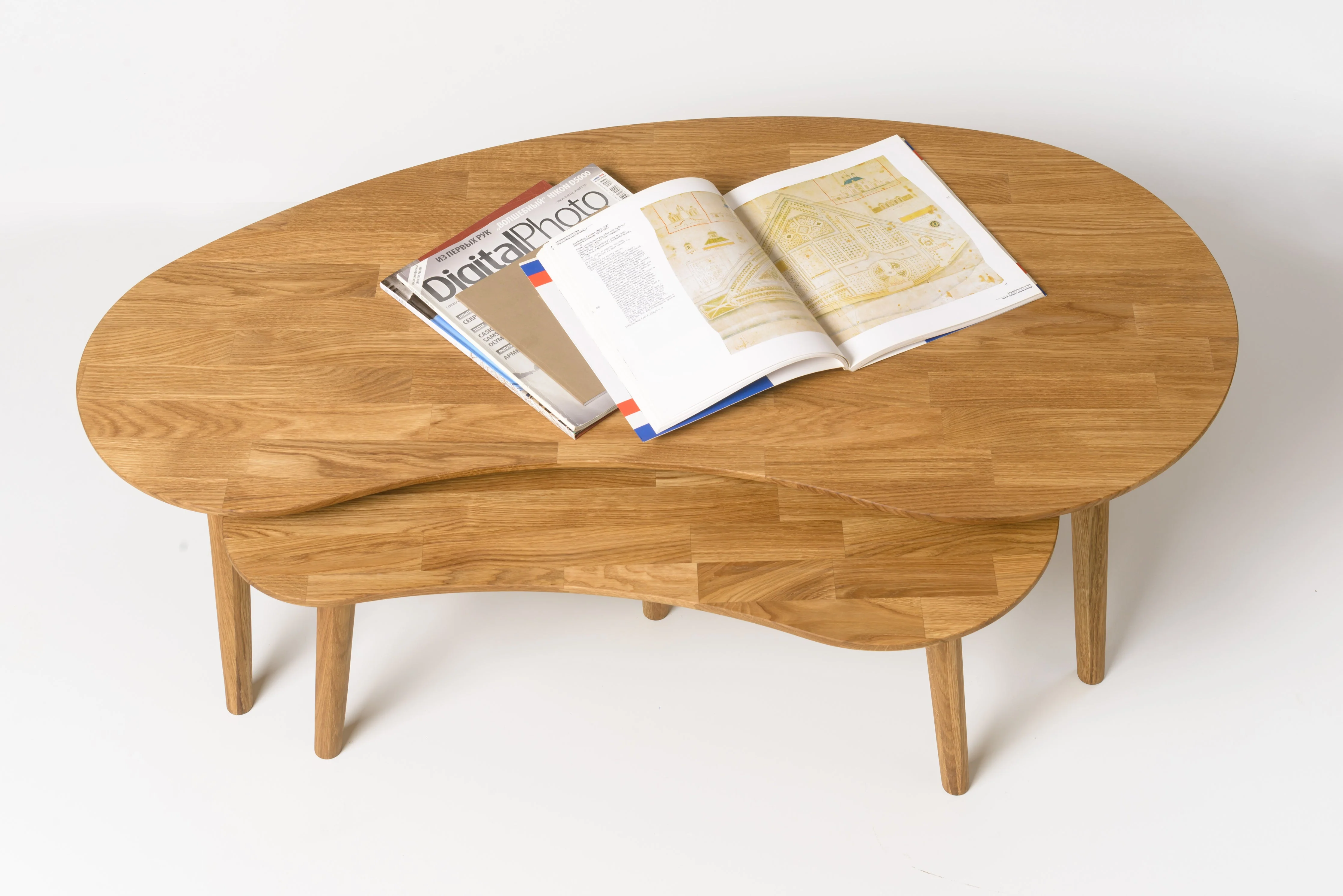 Table basse gigogne en bois massif de chêne Escandi - NordicStory - Image 6