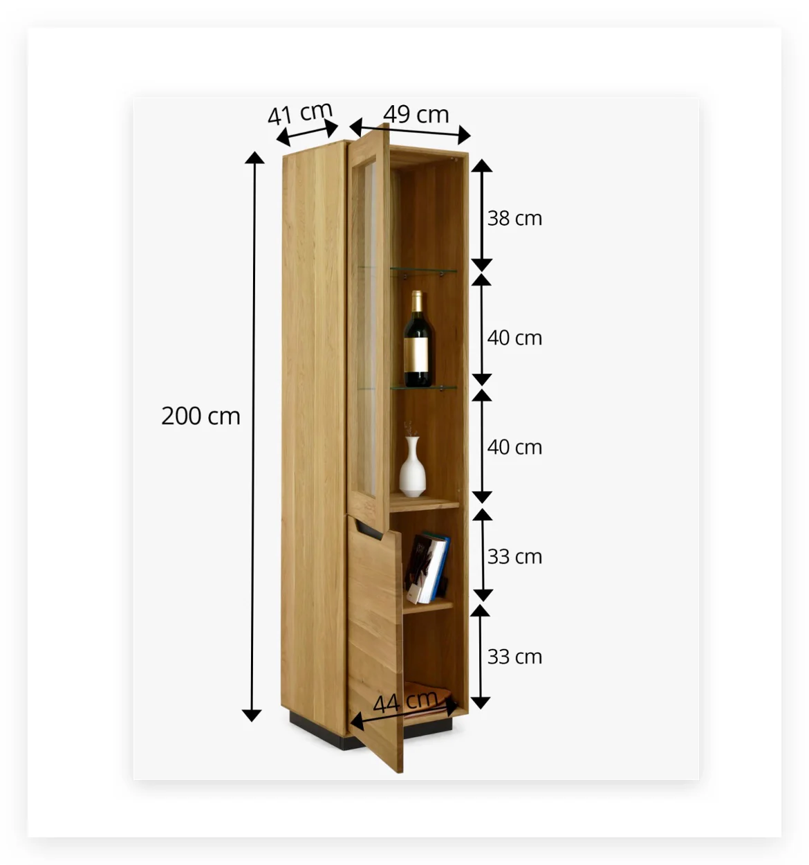Vitrine en bois massif de chêne Bremen 1 - NordicStory - Image 7