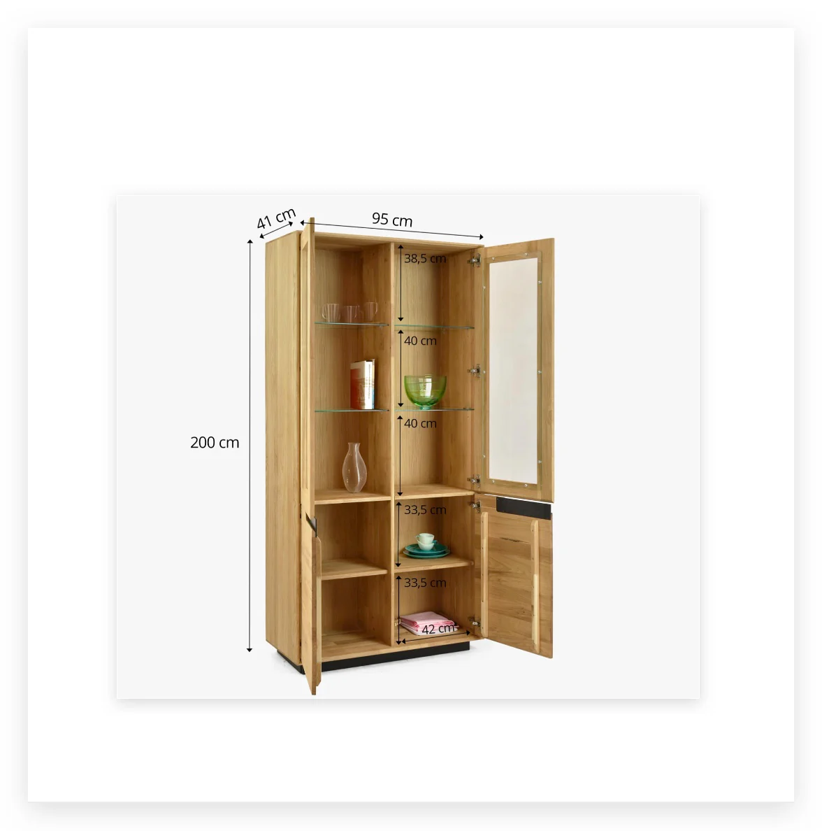 Vitrine en bois massif de chêne Bremen 2 - NordicStory - Image 7
