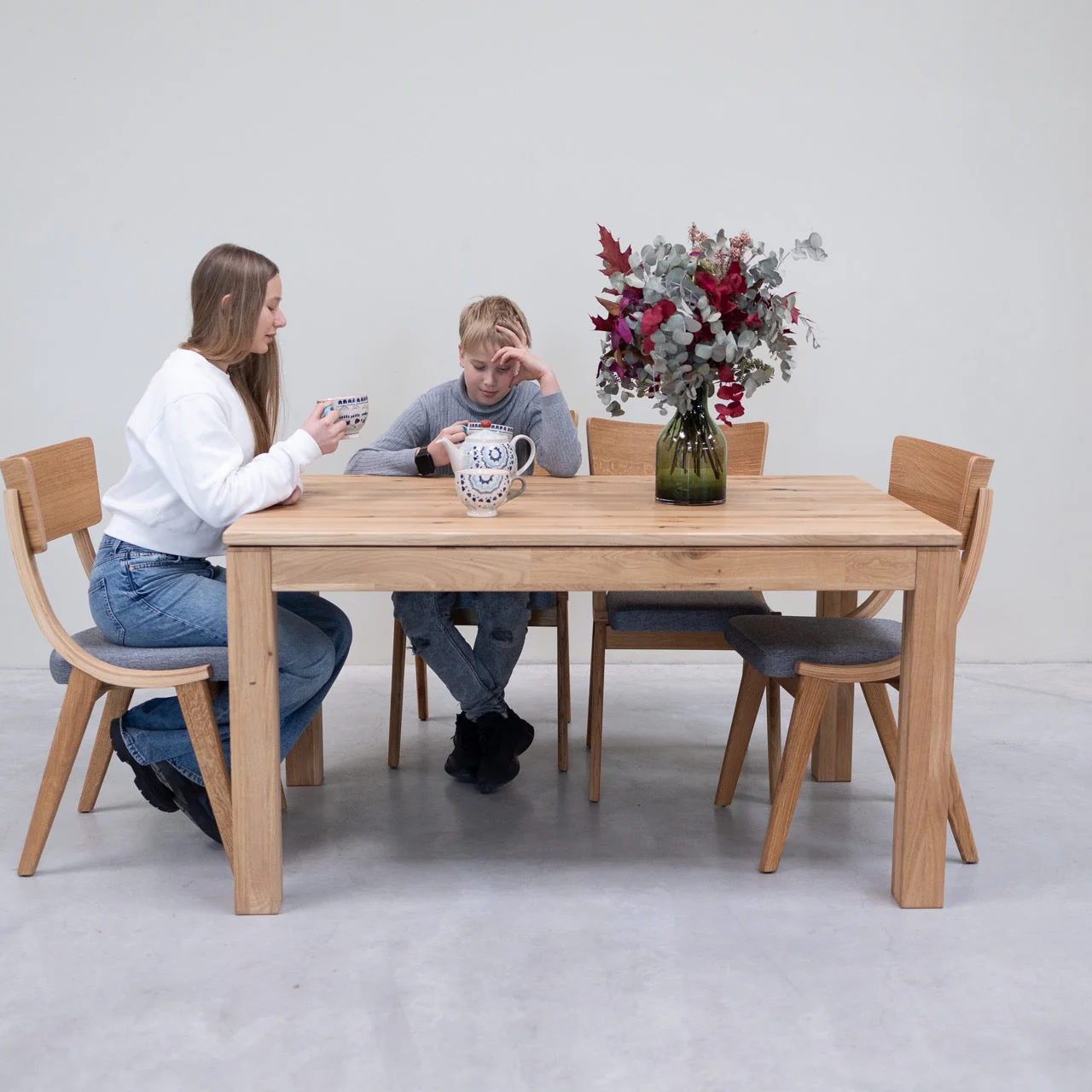Table à manger extensible en bois massif de chêne L2 - NordicStory - Image 11