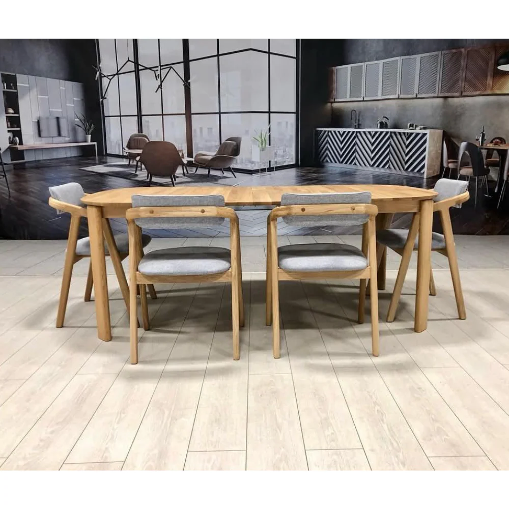 Table à manger ronde extensible en bois massif de chêne Victoria - NordicStory - Image 10