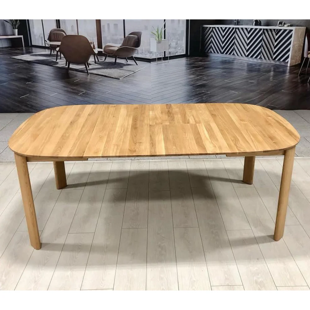 Table à manger ronde extensible en bois massif de chêne Victoria - NordicStory - Image 11