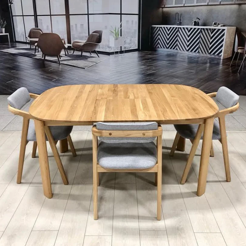 Table à manger ronde extensible en bois massif de chêne Victoria - NordicStory - Image 6