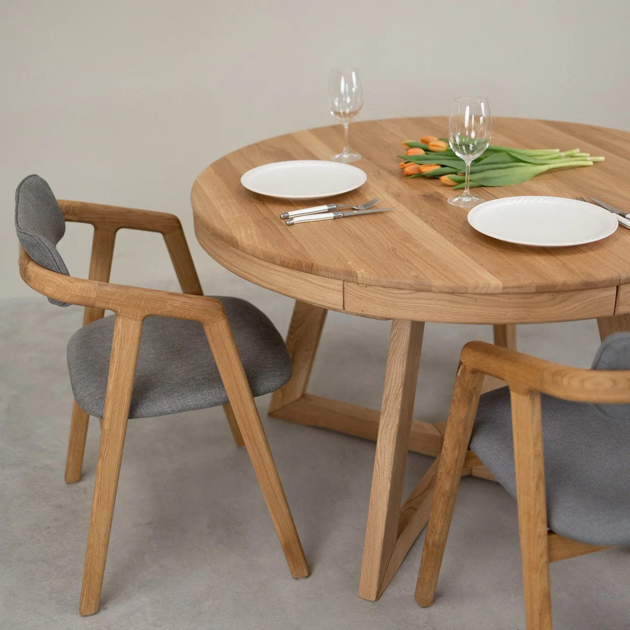 Table à manger ronde extensible en chêne massif Valence - NordicStory - Image 13