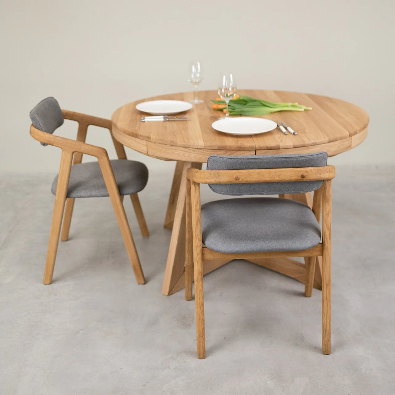 Table à manger ronde extensible en chêne massif Valence - NordicStory - Image 16