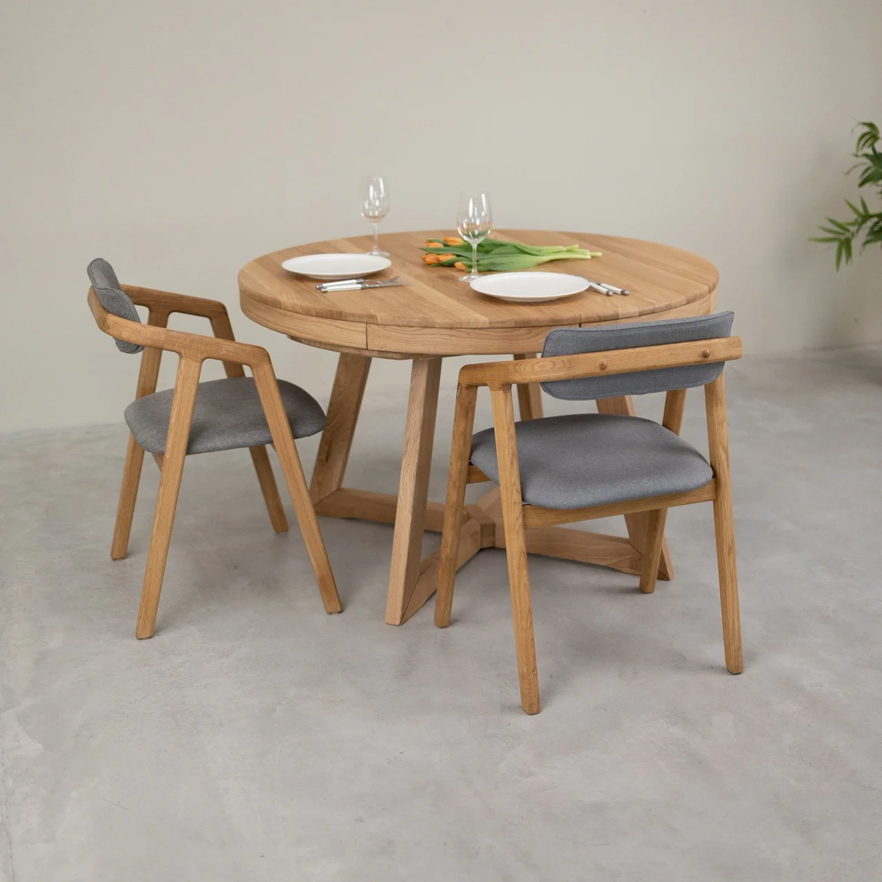 Table à manger ronde extensible en chêne massif Valence - NordicStory - Image 20
