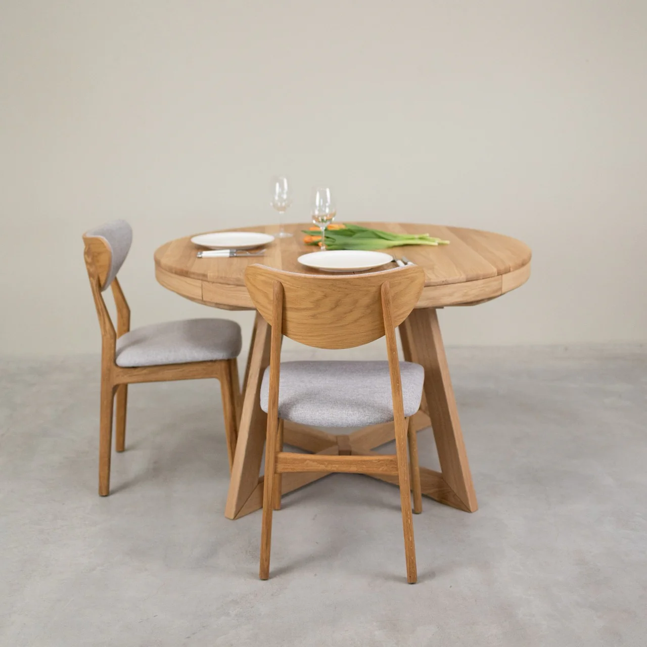 Table à manger ronde extensible en chêne massif Valence - NordicStory - Image 22