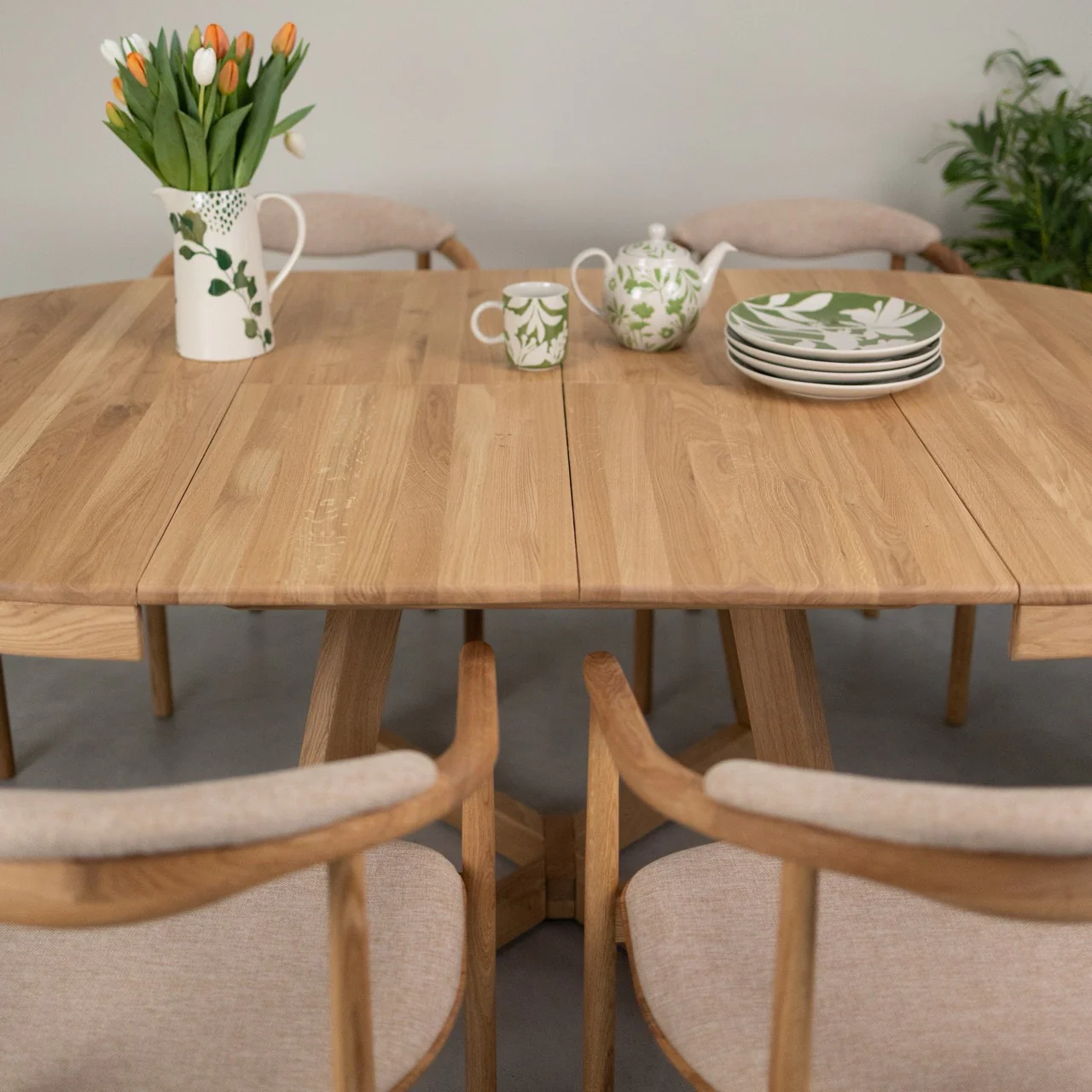Table à manger ronde extensible en chêne massif Valence - NordicStory - Image 25
