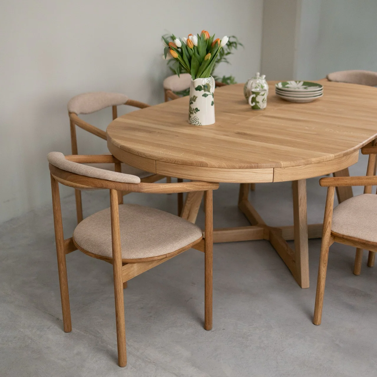 Table à manger ronde extensible en chêne massif Valence - NordicStory - Image 26