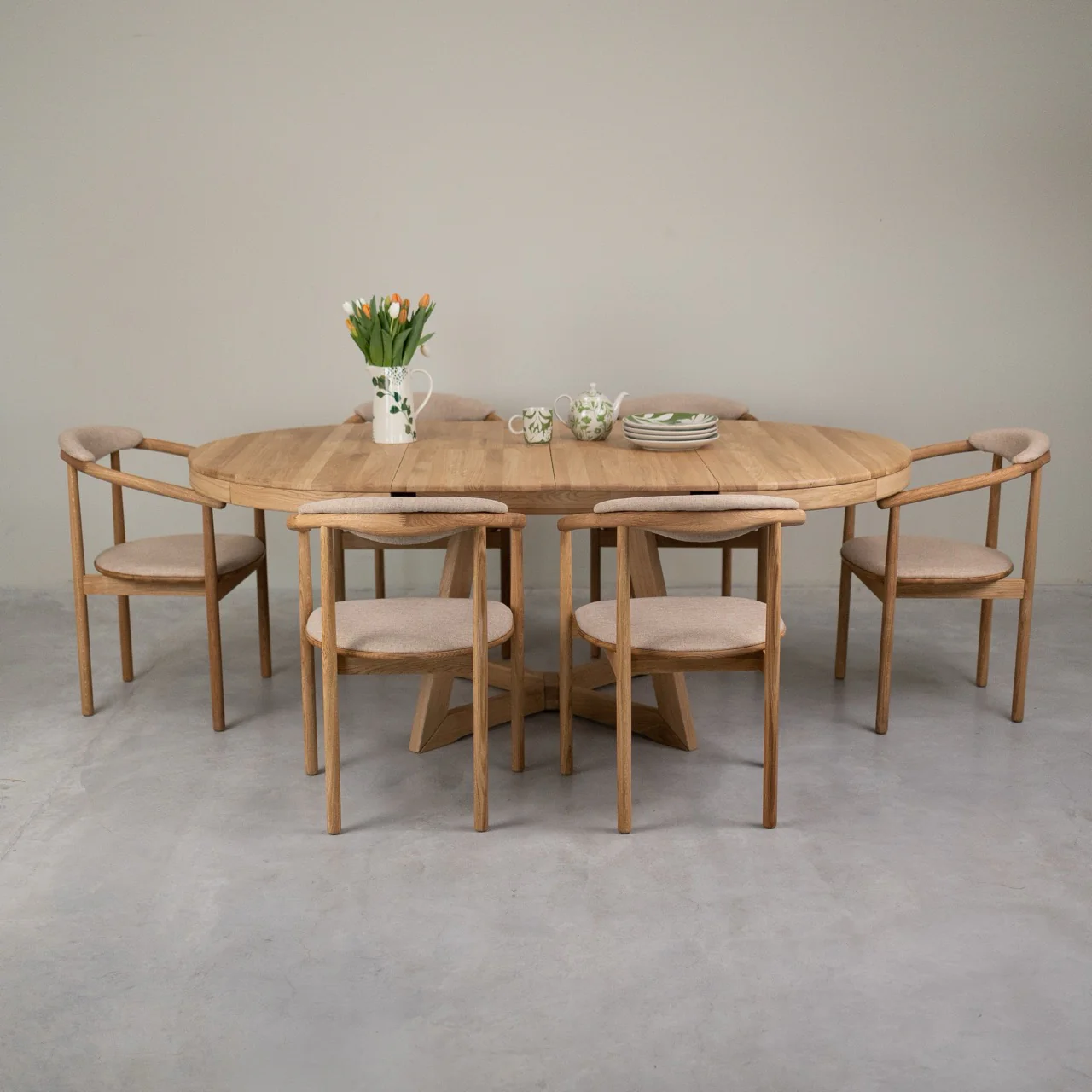 Table à manger ronde extensible en chêne massif Valence - NordicStory - Image 27