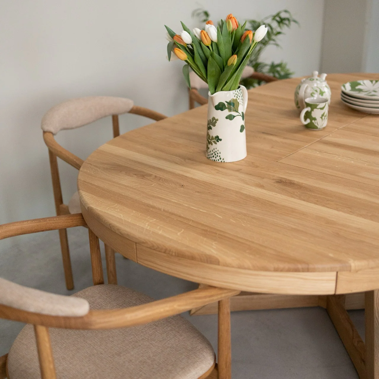 Table à manger ronde extensible en chêne massif Valence - NordicStory - Image 28