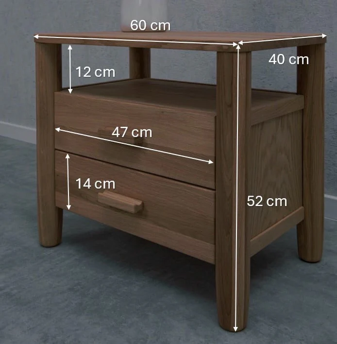 Table de chevet en bois massif de chêne AURA - VESKOR - Image 8