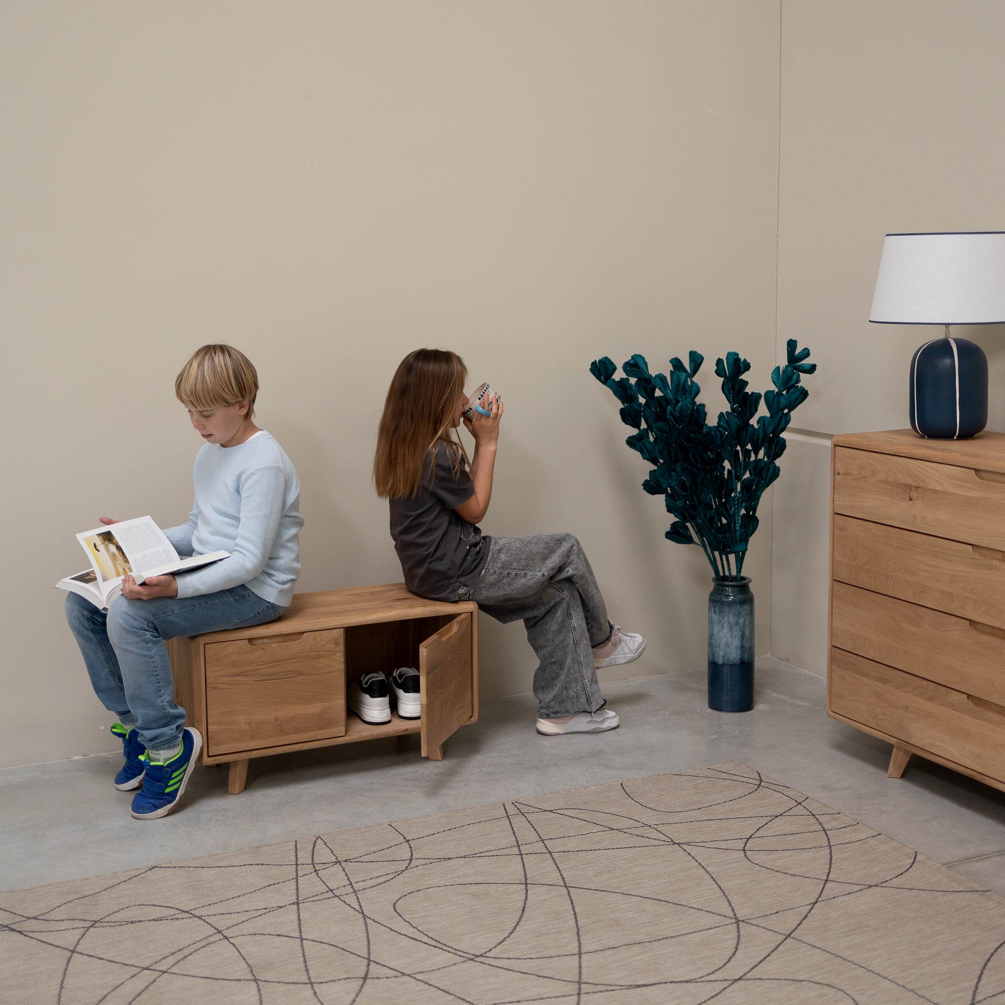 Banc avec rangements en bois massif Suède - NordicStory - Image 3