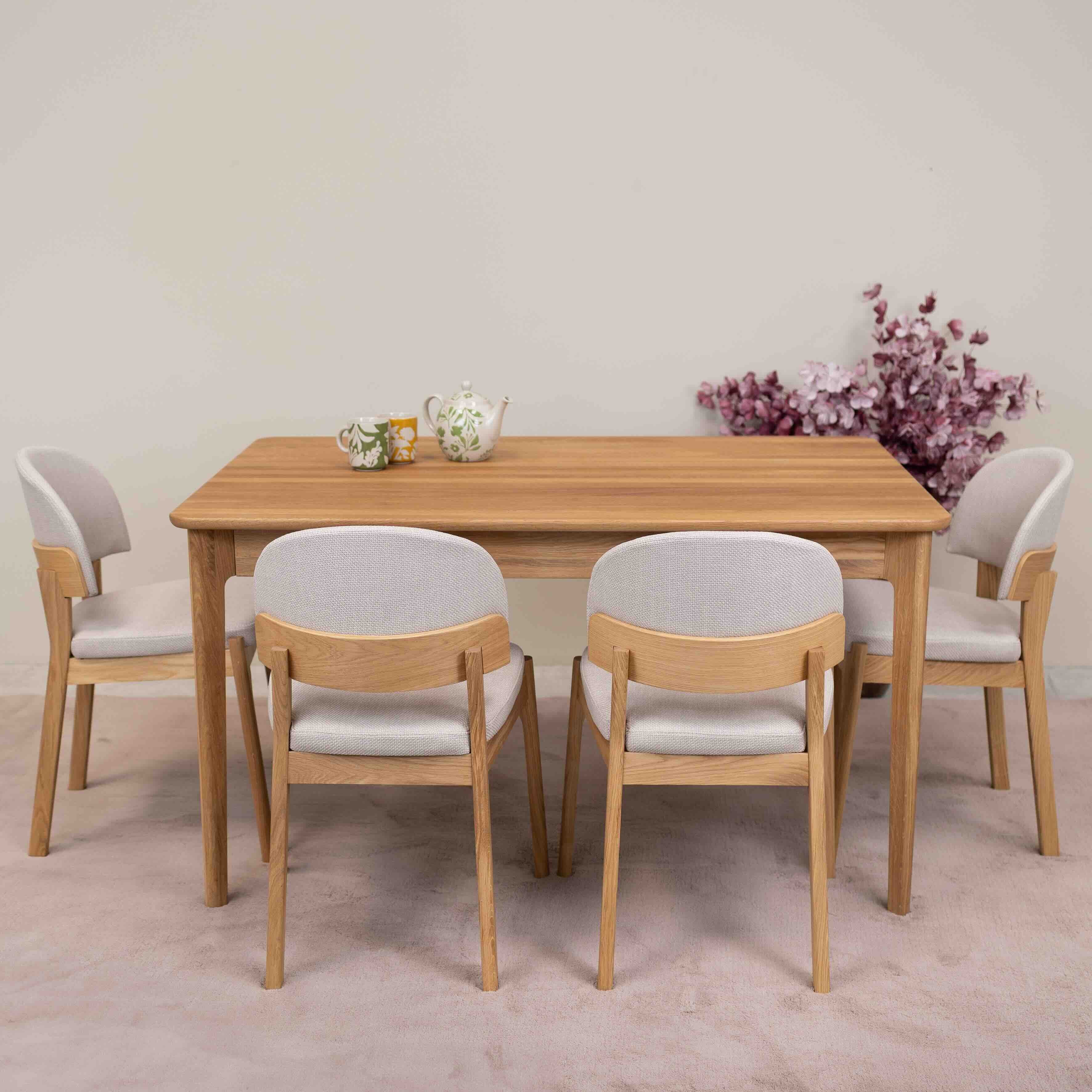 Chaise en bois massif de chêne Astrid, revêtement - Lot de 2 ou 4 chaises - NordicStory - Image 13