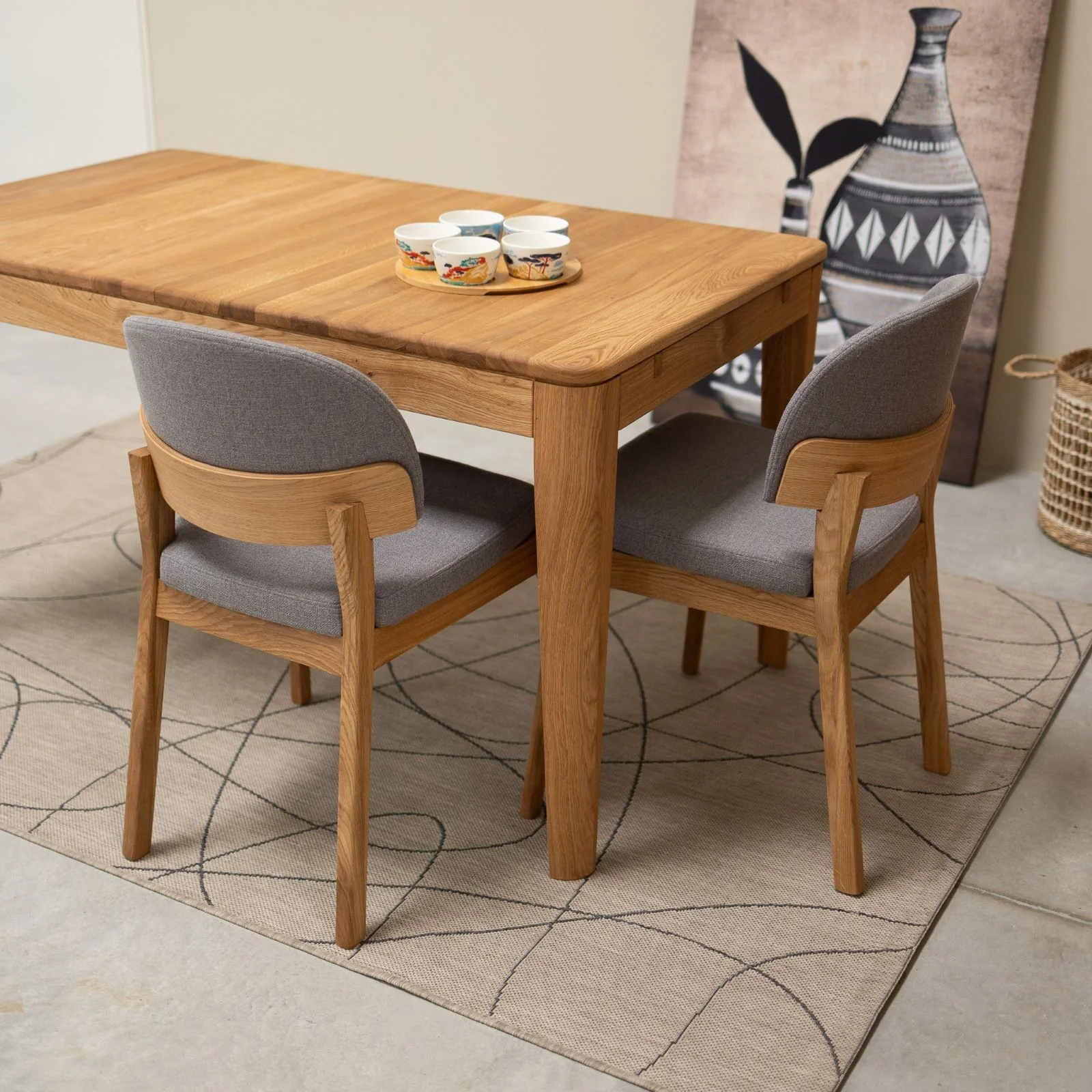 Chaise en bois massif de chêne Astrid, revêtement - Lot de 2 ou 4 chaises - NordicStory - Image 24