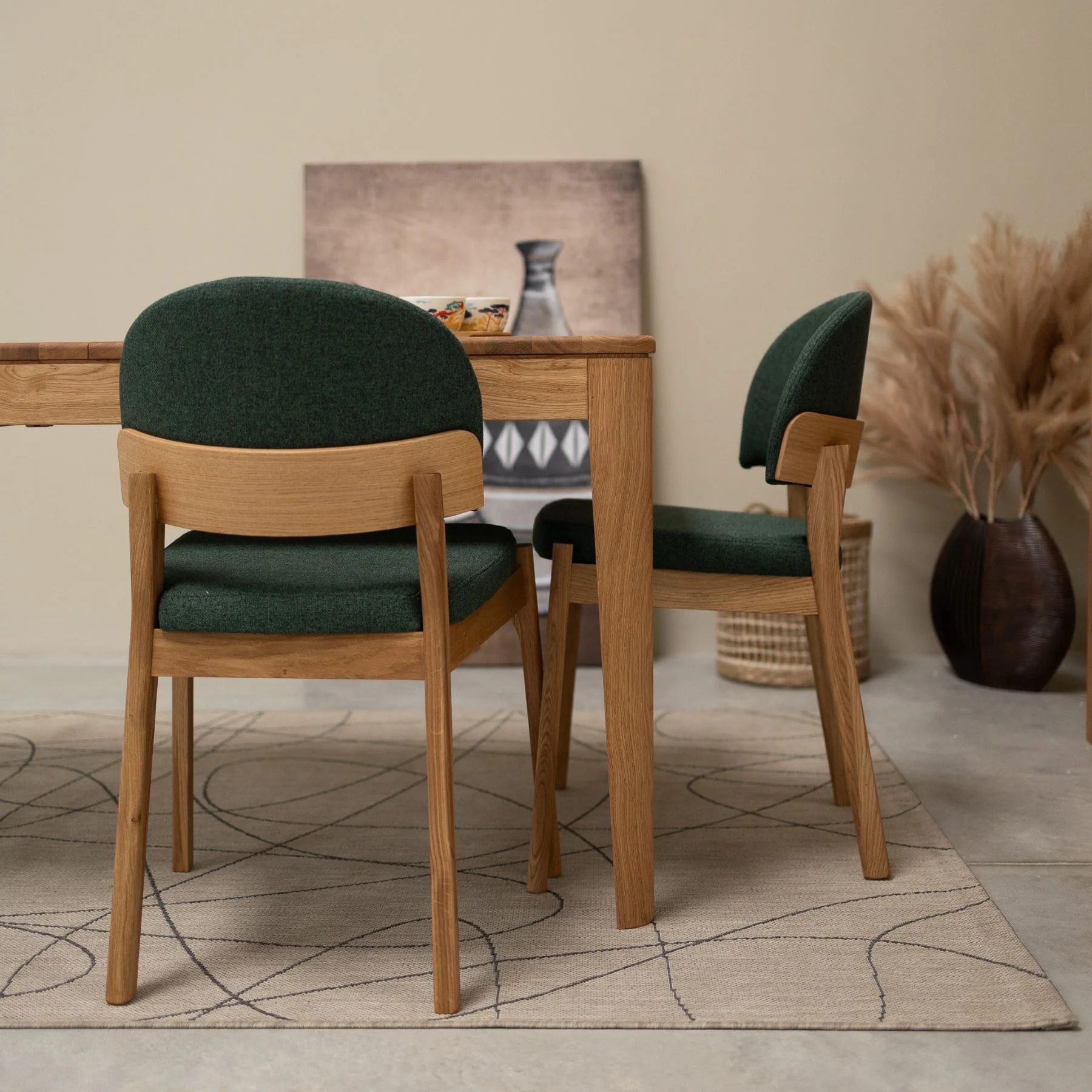 Chaise en bois massif de chêne Astrid, revêtement - Lot de 2 ou 4 chaises - NordicStory - Image 28