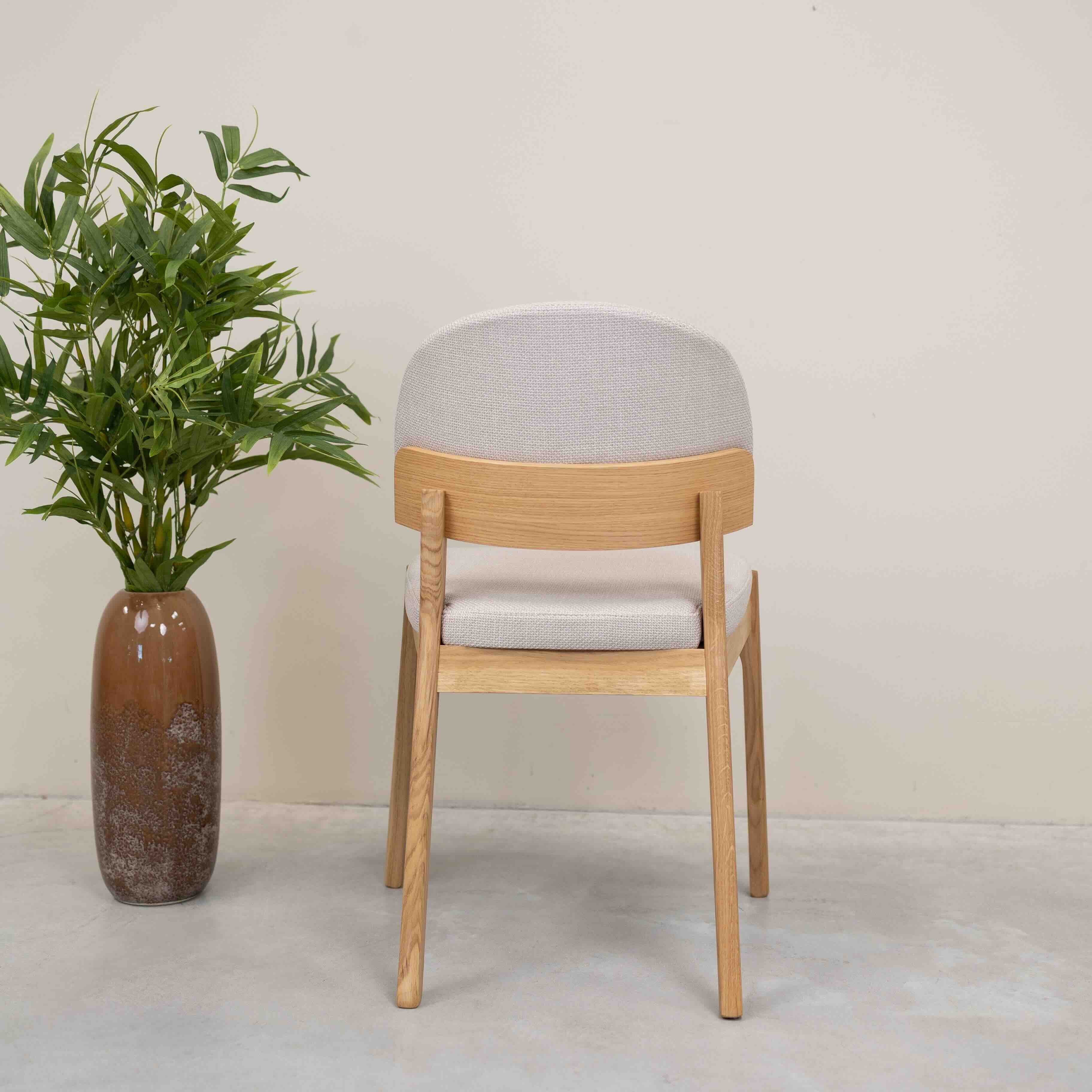 Chaise en bois massif de chêne Astrid, revêtement - Lot de 2 ou 4 chaises - NordicStory - Image 5