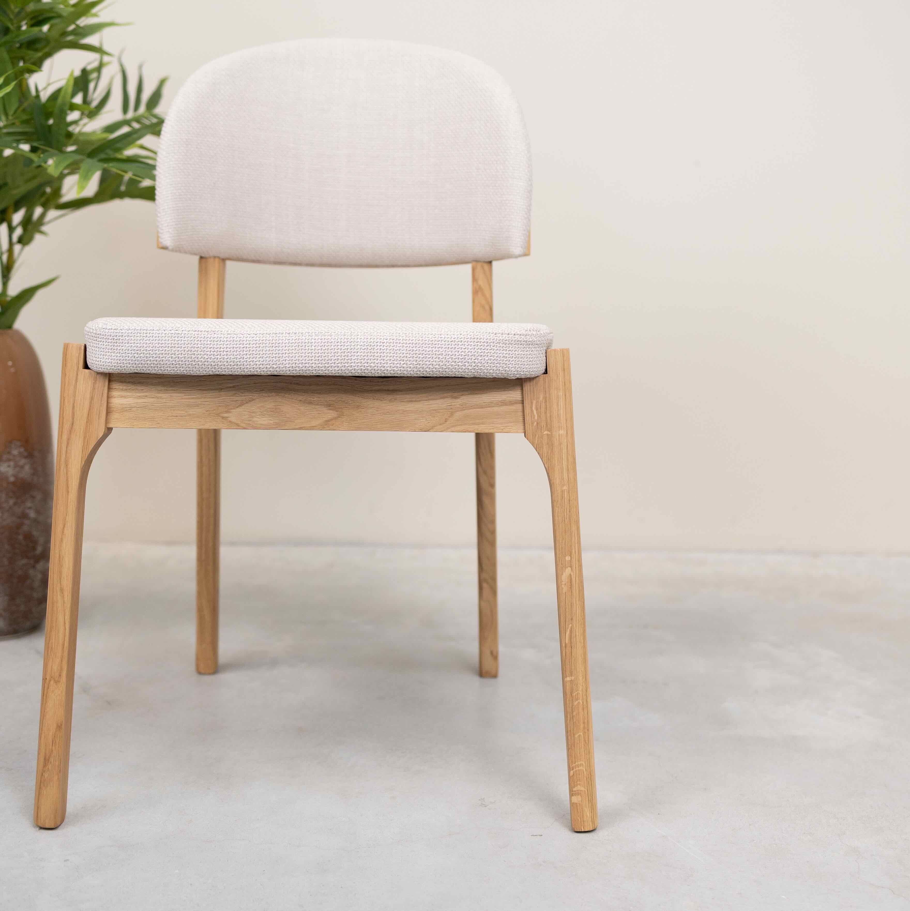 Chaise en bois massif de chêne Astrid, revêtement - Lot de 2 ou 4 chaises - NordicStory - Image 8