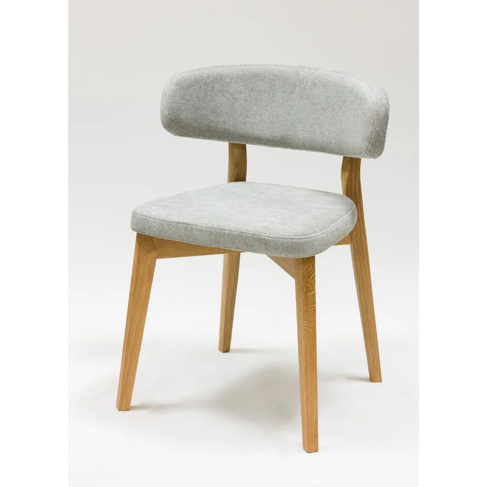 Chaise en bois massif de chêne Claus, revêtement Gris/Marron - Lot de 2 ou 4 chaises - NordicStory - Image 14