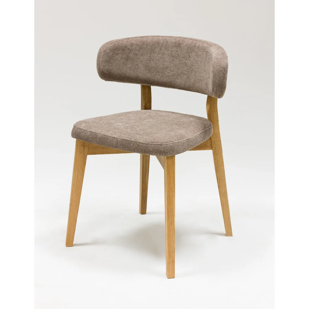 Chaise en bois massif de chêne Claus, revêtement Gris/Marron - Lot de 2 ou 4 chaises - NordicStory - Image 15
