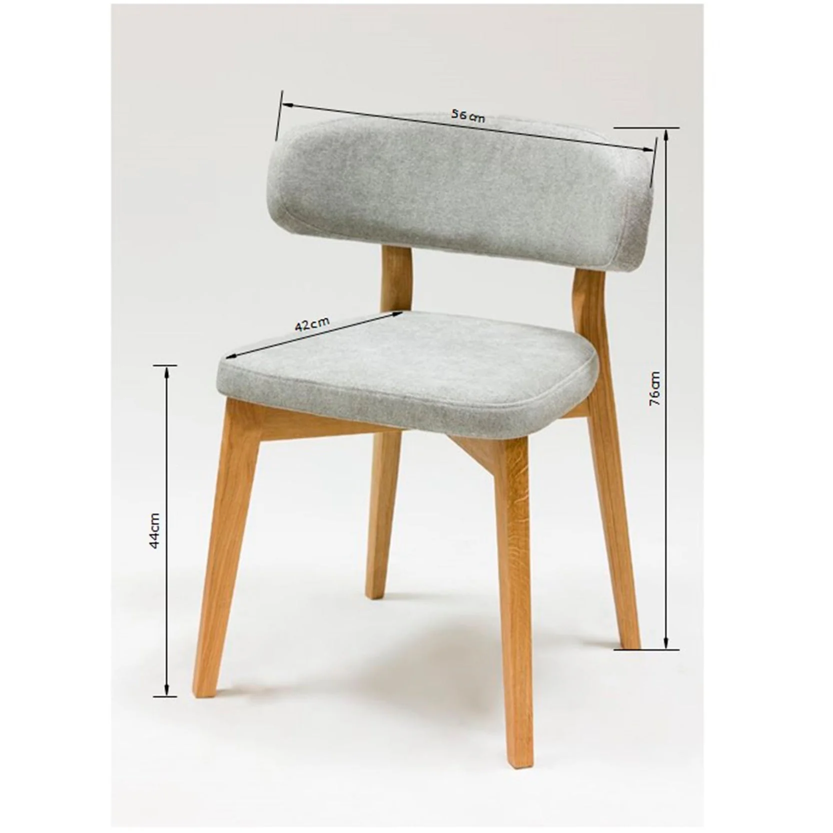 Chaise en bois massif de chêne Claus, revêtement Gris/Marron - Lot de 2 ou 4 chaises - NordicStory - Image 16