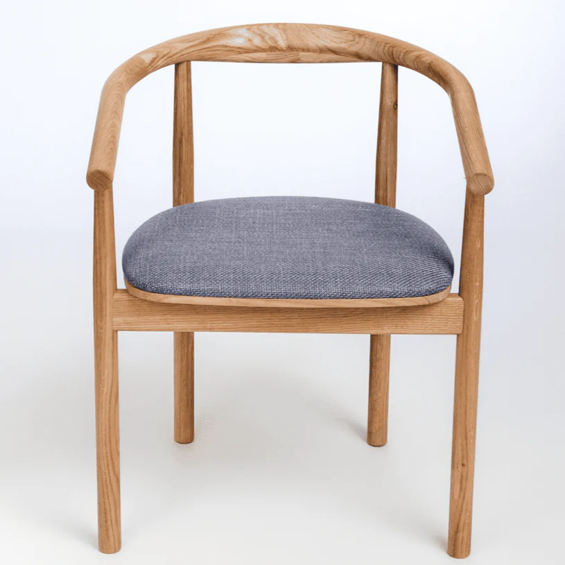 Chaise en bois massif de chêne Léa, revêtement en Gris/Beige - Lot de 2 ou 4 chaises - NordicStory - Image 6