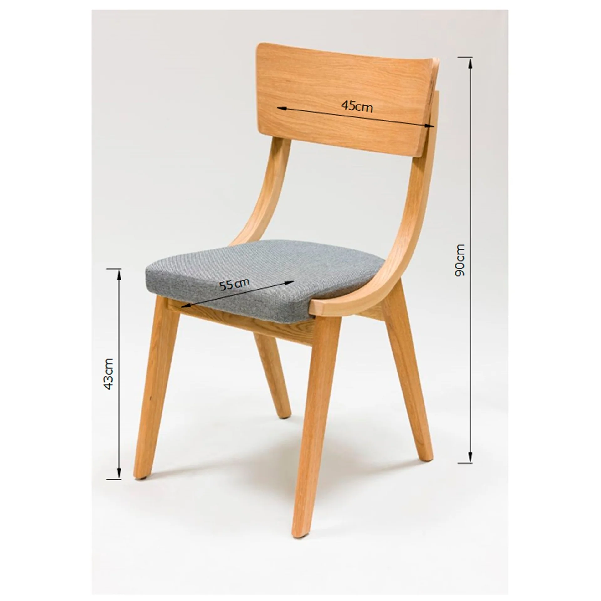 Chaise en bois massif de chêne Lucas, revêtement Gris/Beige - Lot de 2 ou 4 chaises - NordicStory - Image 28