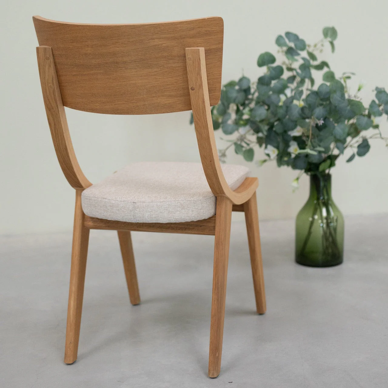 Chaise en bois massif de chêne Lucas, revêtement Gris/Beige - Lot de 2 ou 4 chaises - NordicStory - Image 6