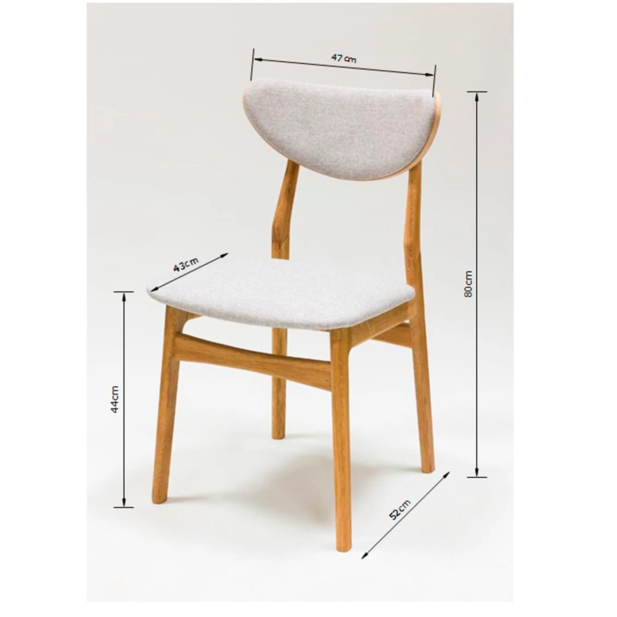 Chaise en bois massif de chêne Maxwell, revêtement - Lot de 2 ou 4 chaises - NordicStory - Image 17