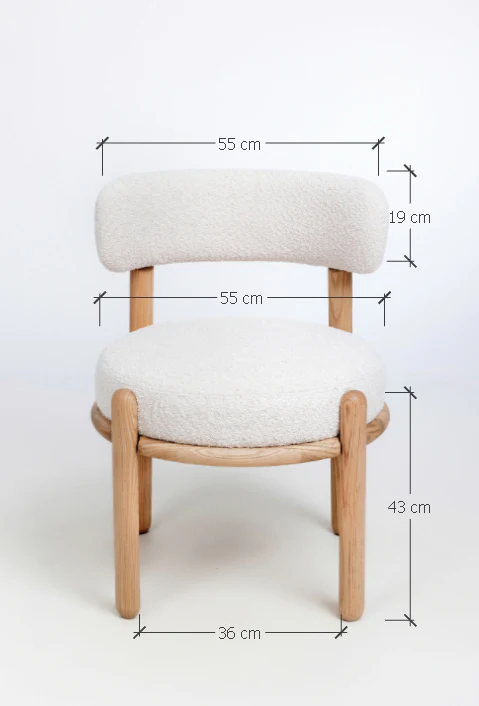 Chaise en bois massif de chêne Lova, revêtement Ecru - Lot de 2 chaises - NordicStory - Image 10