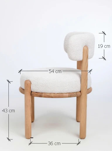 Chaise en bois massif de chêne Lova, revêtement Ecru - Lot de 2 chaises - NordicStory - Image 11