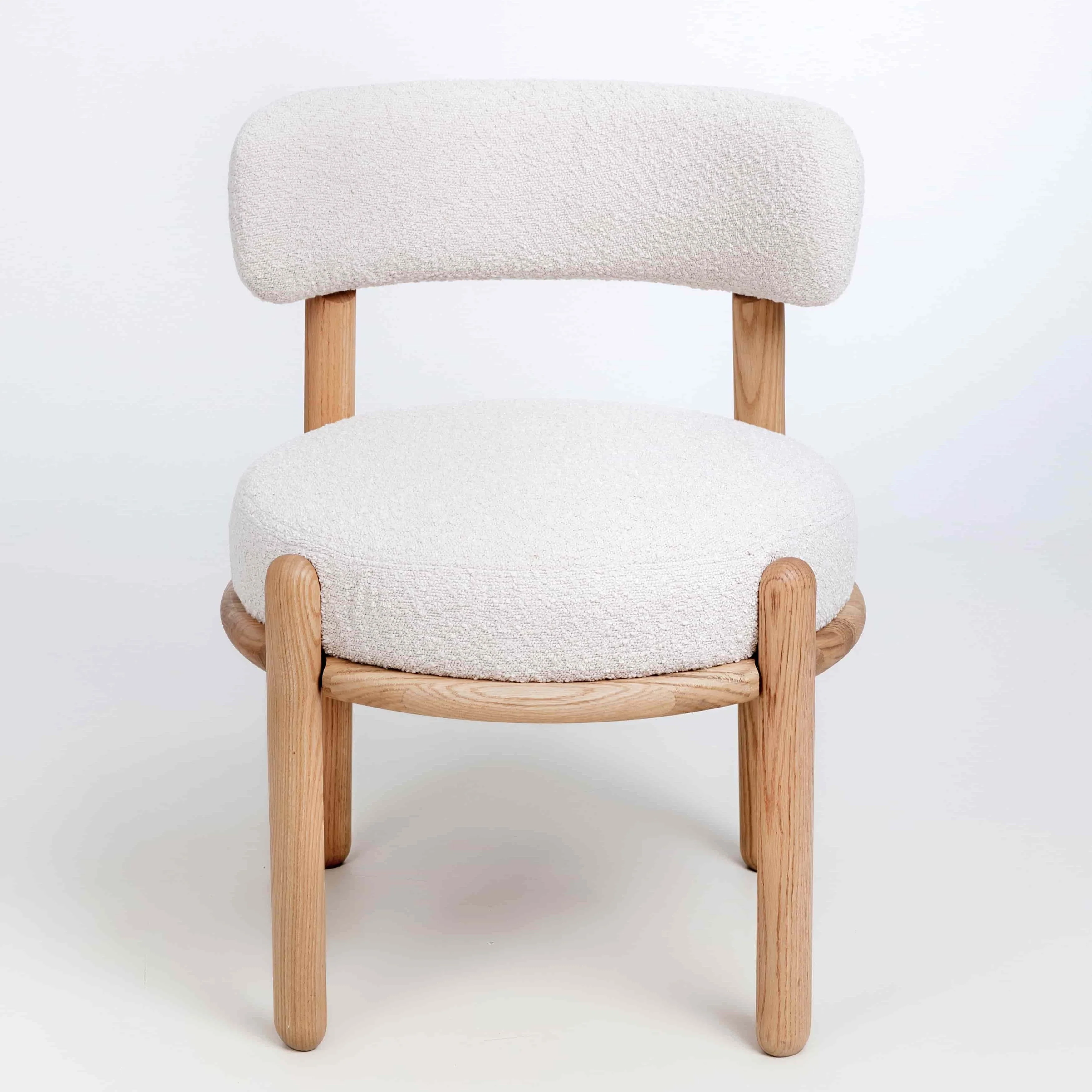 Chaise en bois massif de chêne Lova, revêtement Ecru - Lot de 2 chaises - NordicStory - Image 6