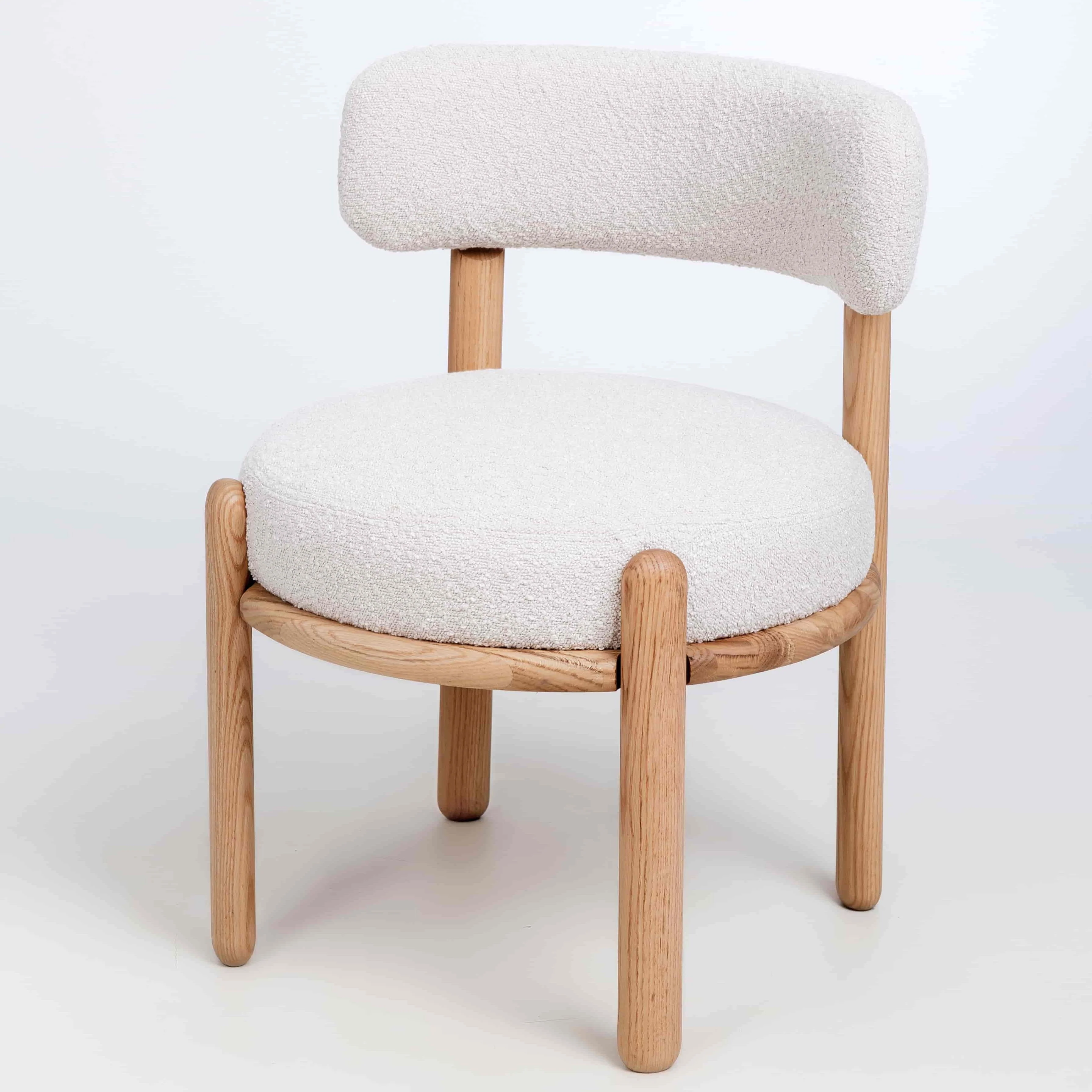 Chaise en bois massif de chêne Lova, revêtement Ecru - Lot de 2 chaises - NordicStory - Image 7